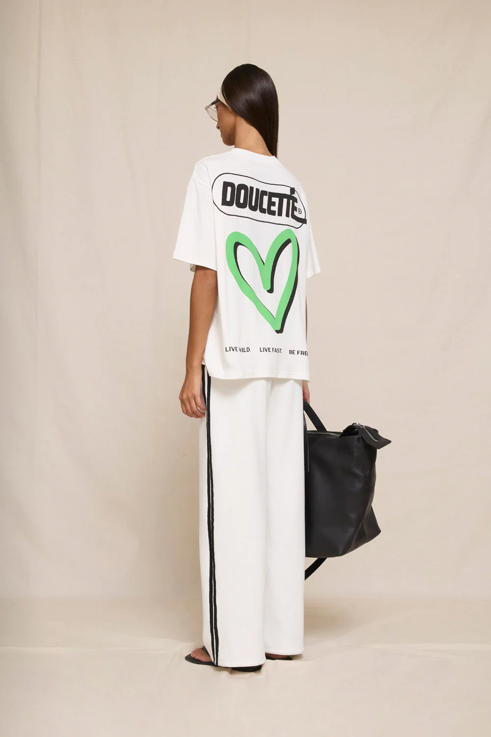 DOUCETTE My green heart regular tee - Ivory