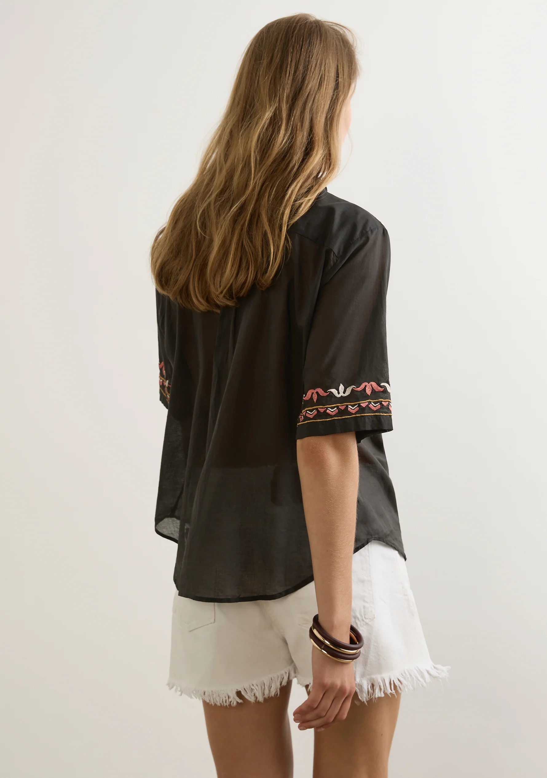 AUGUSTE THE LABEL Vesper Embroidered Blouse - Black