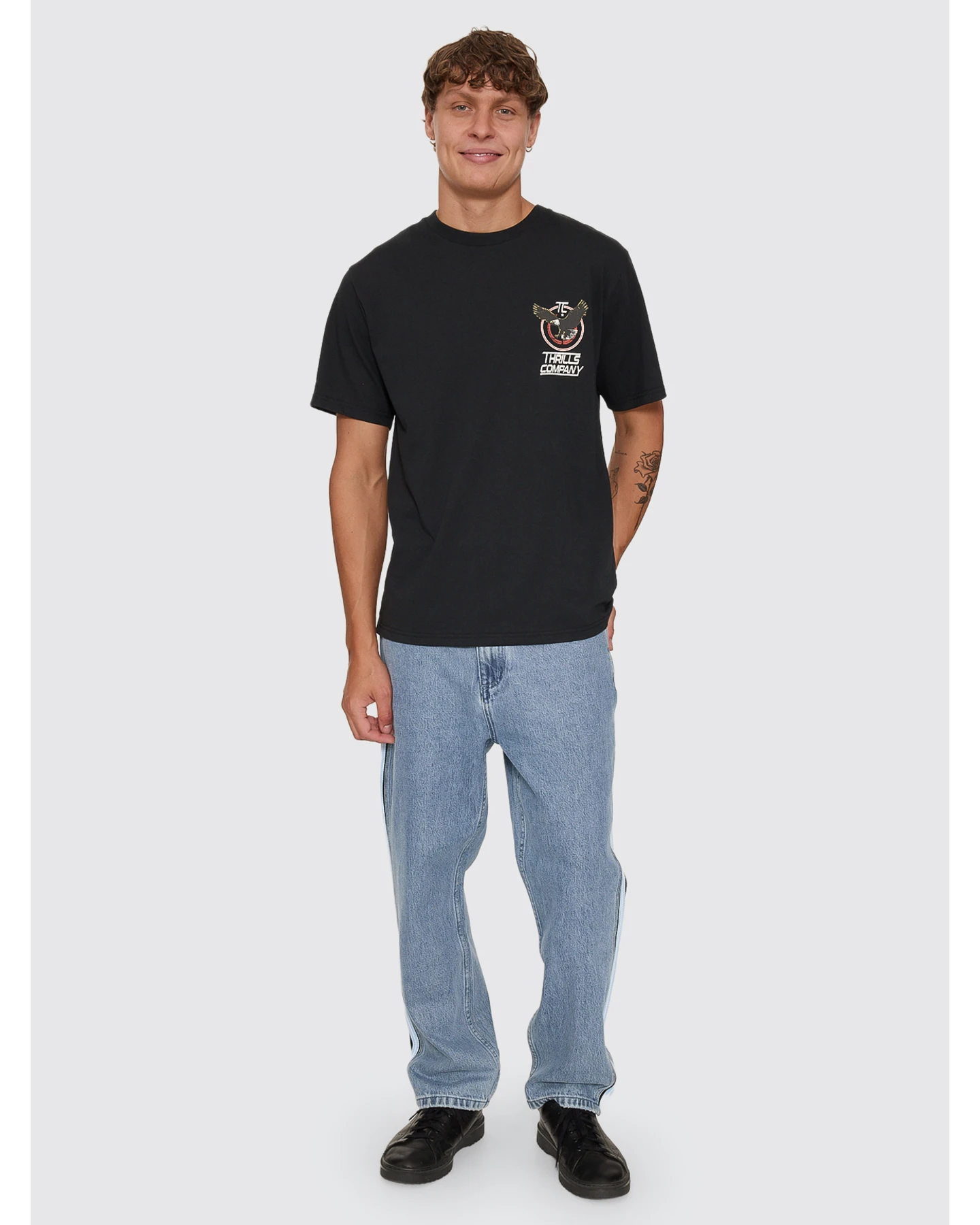 THRILLS Split decisions slacker relaxed denim jean - Vintage stone blue
