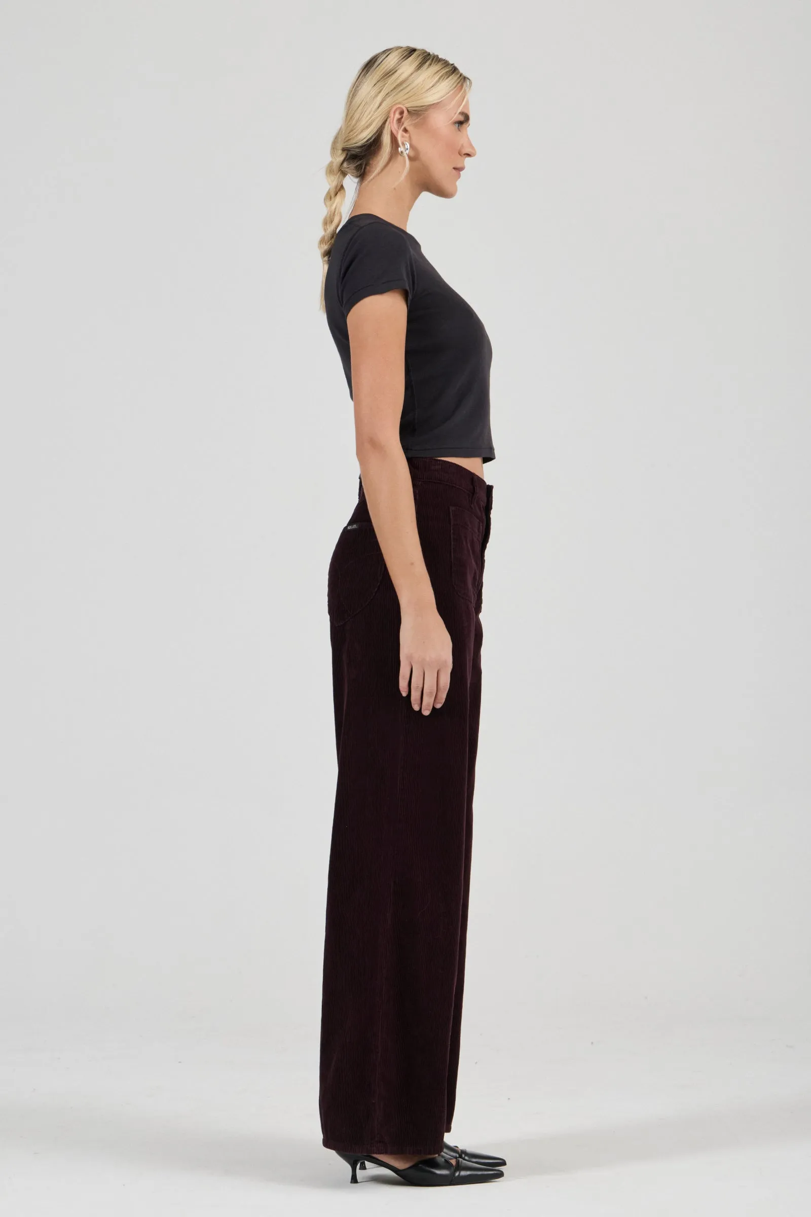 ROLLA'S Relaxed Sailor Jean Long - Dark Cherry Cord