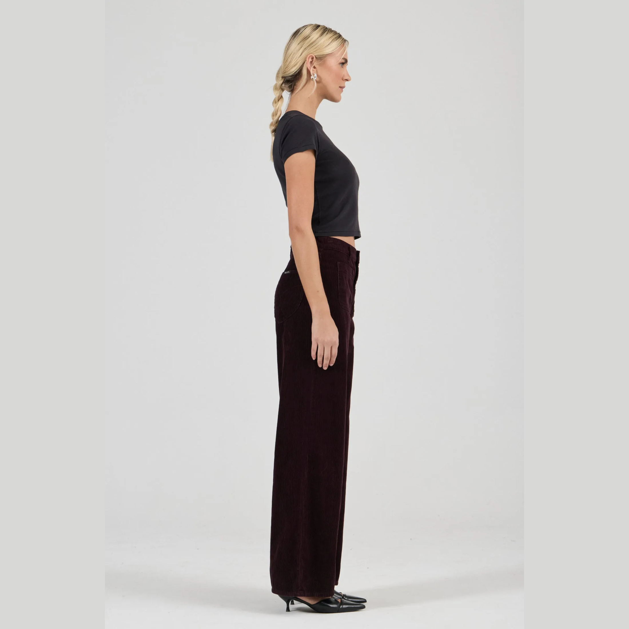 ROLLA'S Relaxed Sailor Jean Long - Dark Cherry Cord