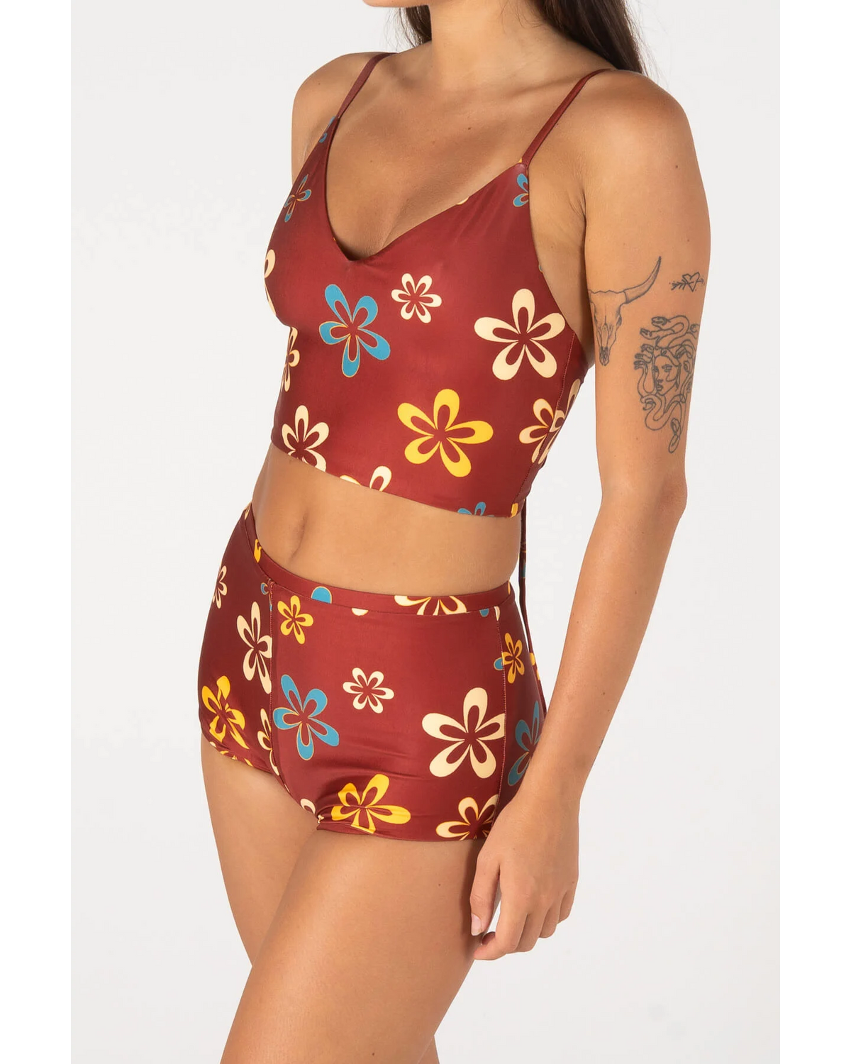 INNER RELM Backbeach top - Maroon flower