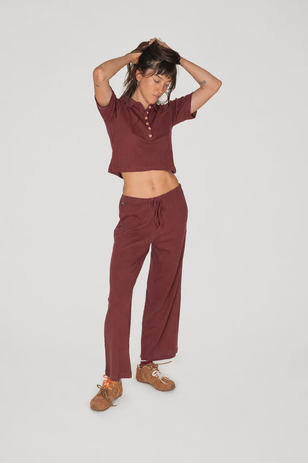 Atmosea Beach PJ Pointelle Pant BURGUNDY