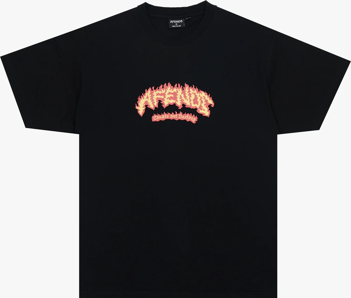 AFENDS Flame On- Boxy Tee - Black