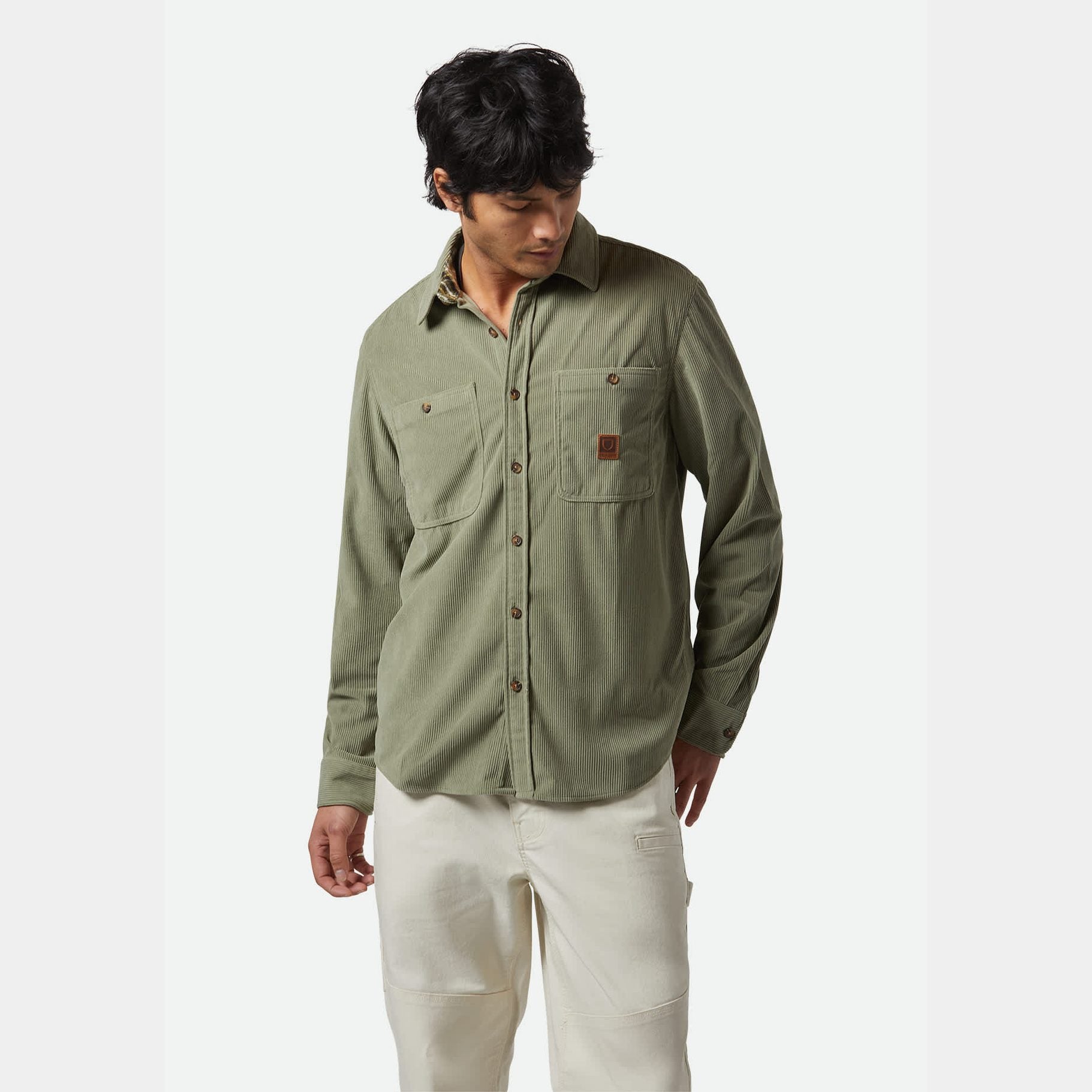 BRIXTON The Field Corduroy L/S Overshirt - Military olive
