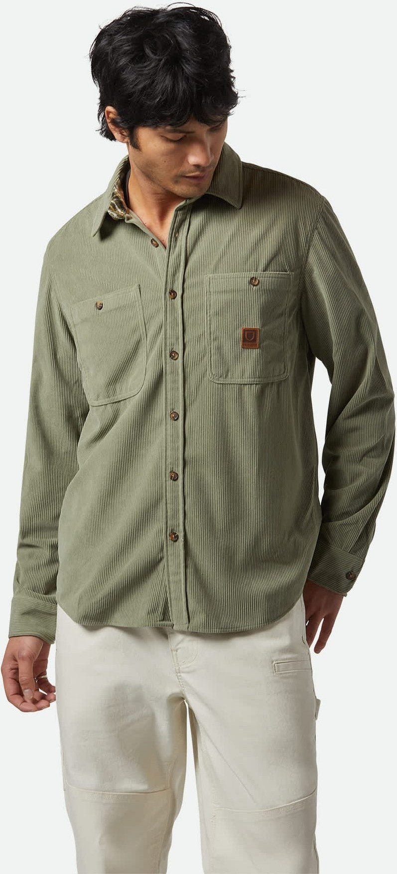 BRIXTON The Field Corduroy L/S Overshirt - Military olive