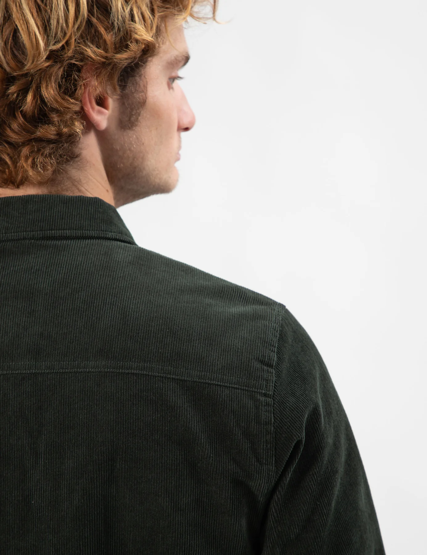 MR SIMPLE Quilted Cord Jacket - Pine