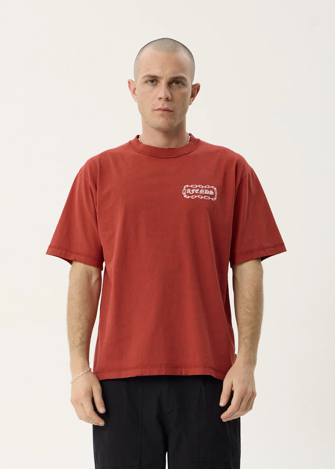 AFENDS Spiritual heavyweight boxy tee - Vintage ketchup
