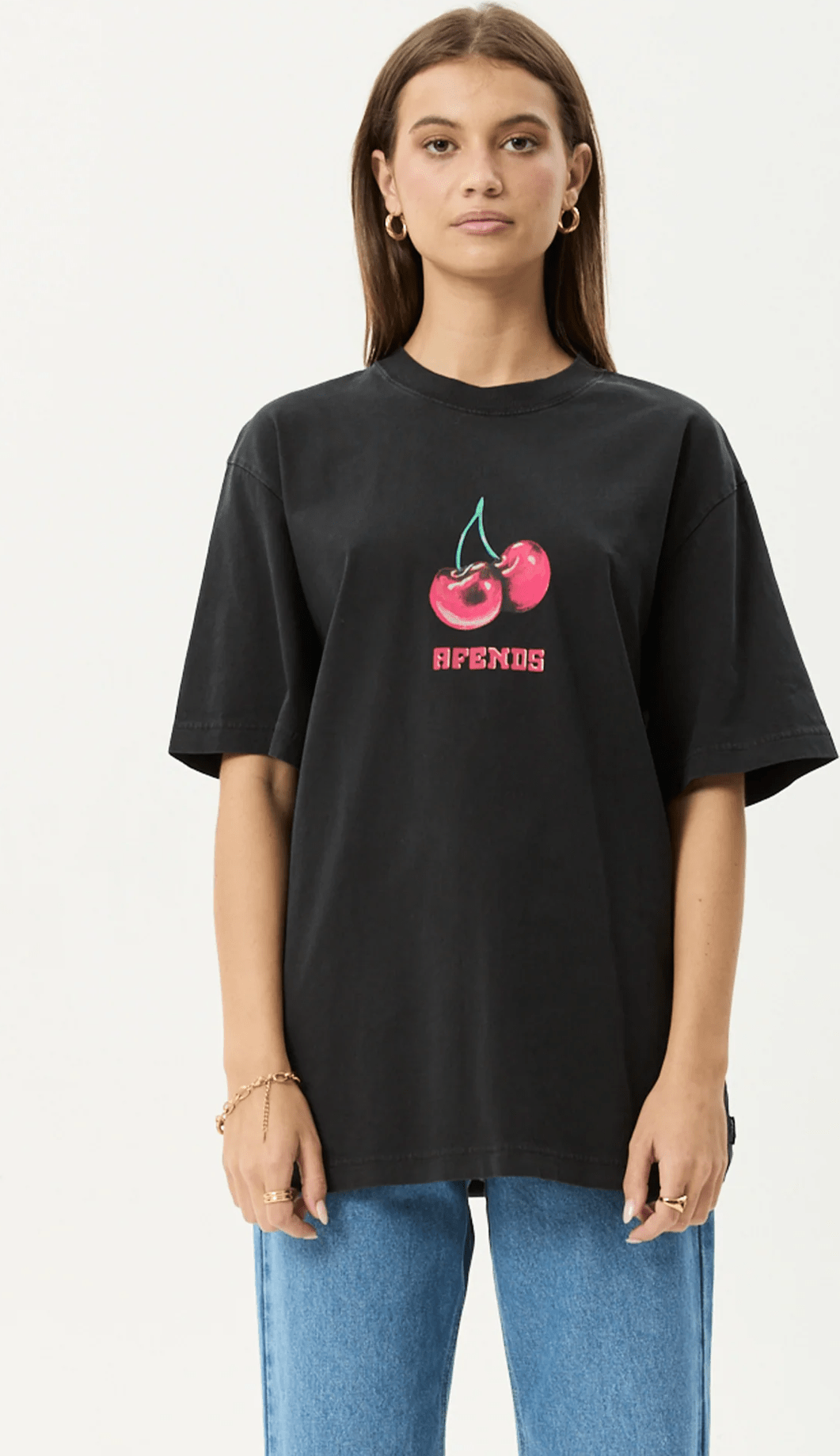 AFENDS Abiza- Retro Tee - Stone black