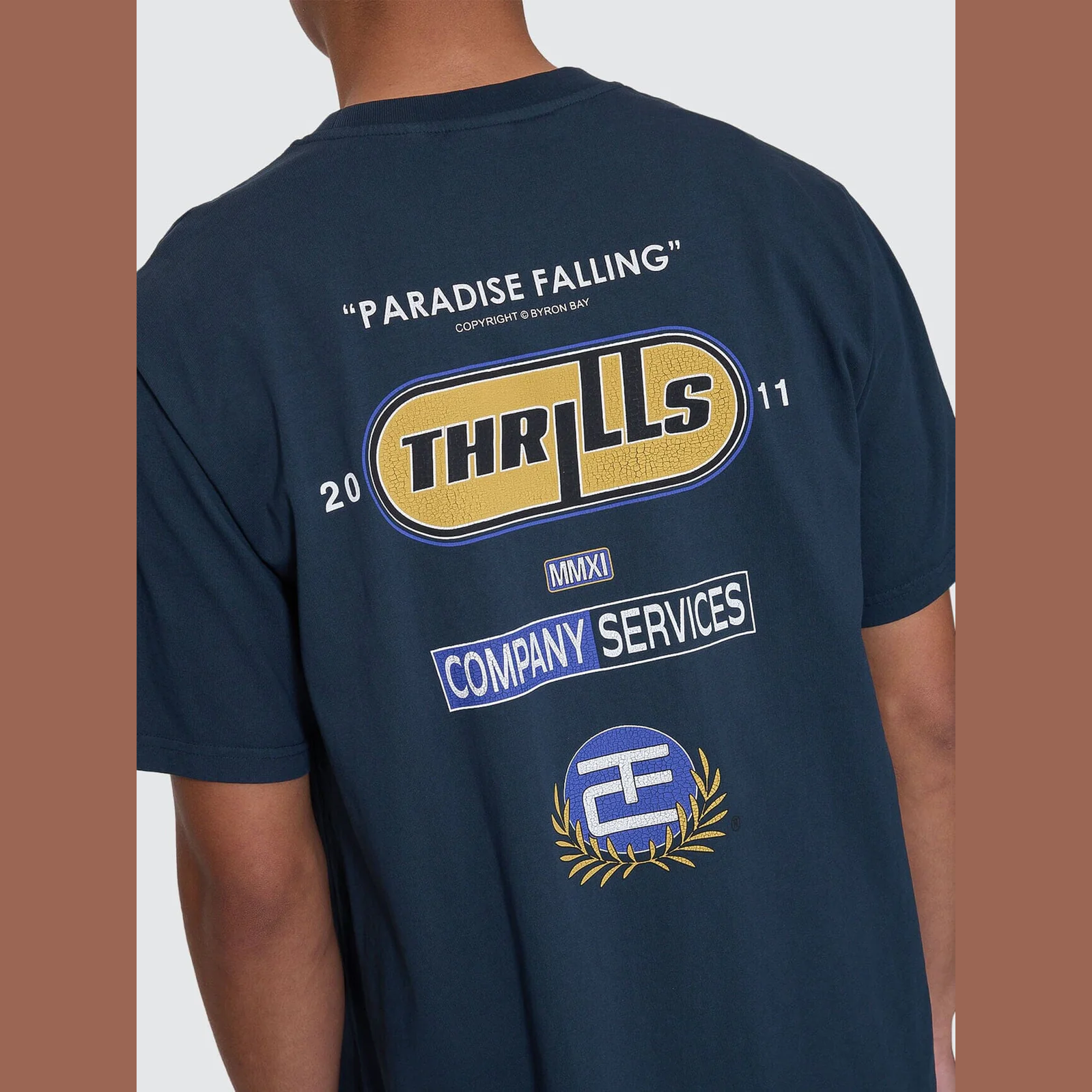 Thrills Paradise Falling Merch Fit Tee - Federal Blue