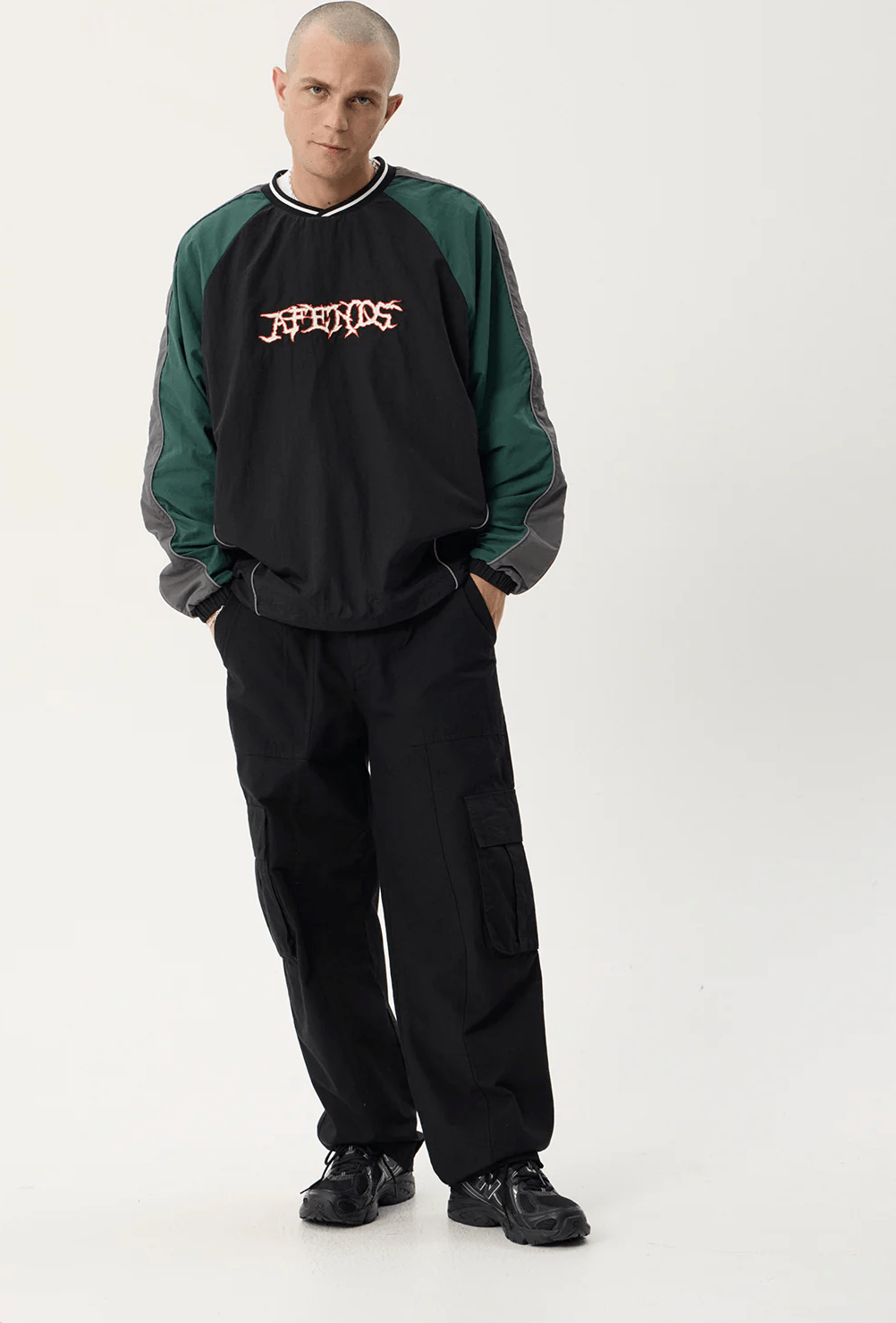 AFENDS Nationals recycled sports crew neck - Black
