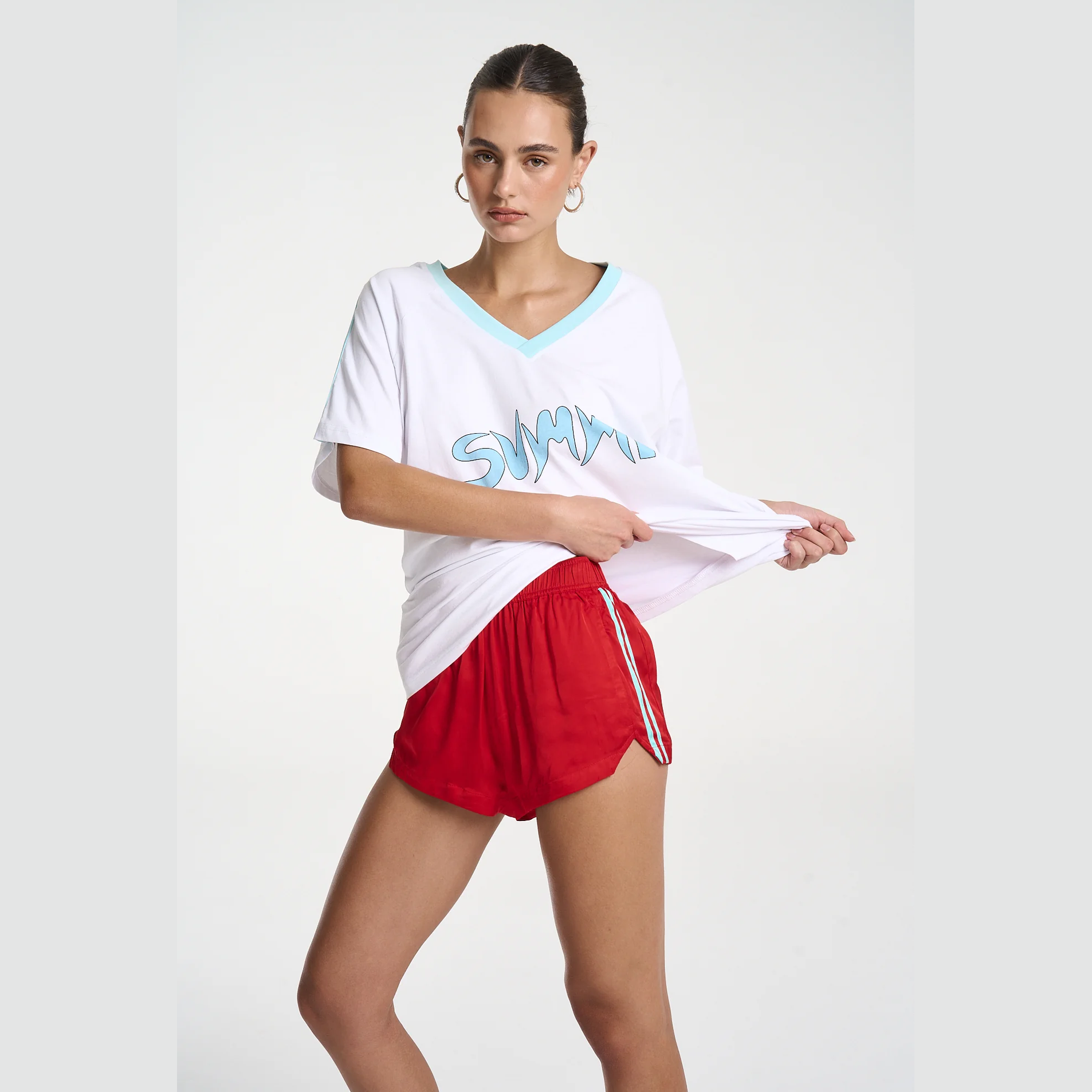 SUMMI SUMMI Tee - White/aqua