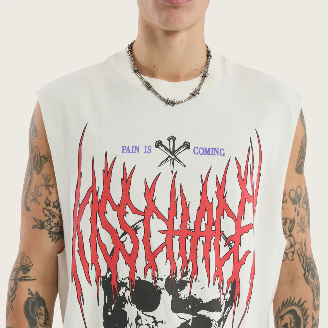 KSCY Rip Mechanic Muscle tee - Natural whie