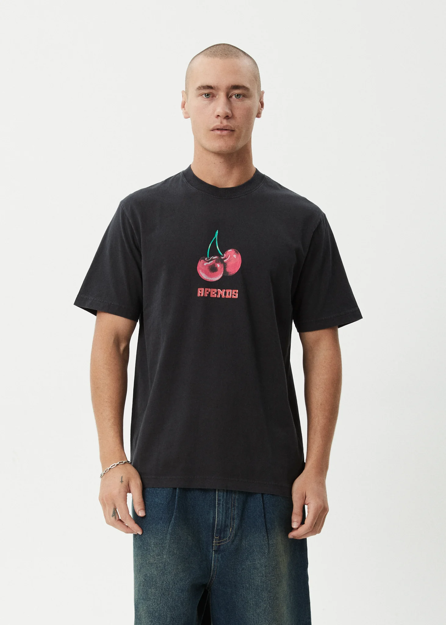 AFENDS Abiza- Retro Tee - Stone black