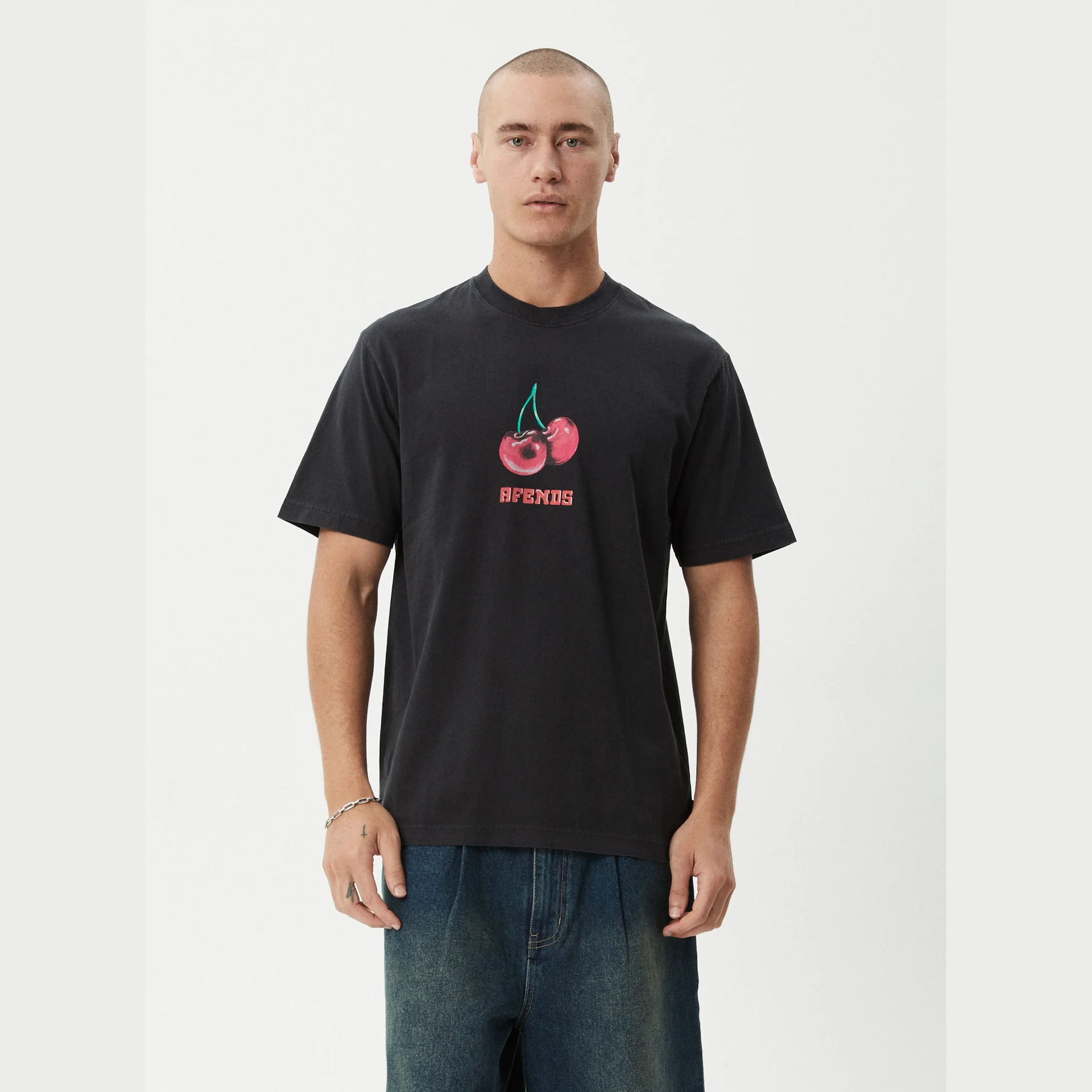 AFENDS Abiza- Retro Tee - Stone black