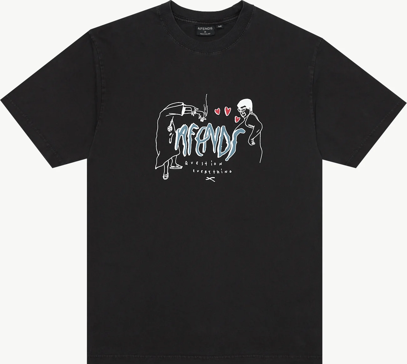 AFENDS Torched retro tee - Stone black