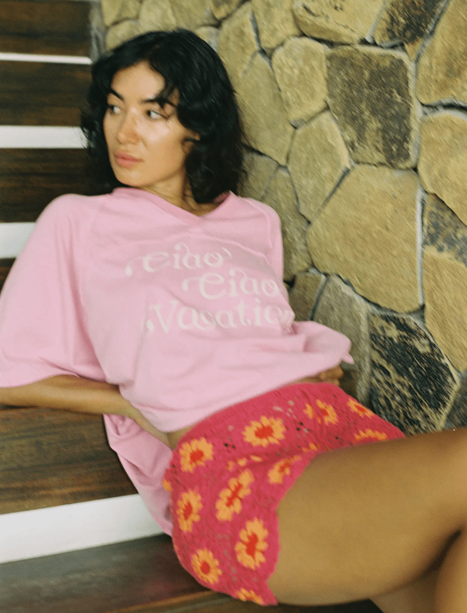 CIAO CIAO Vacay crop tee - Pink