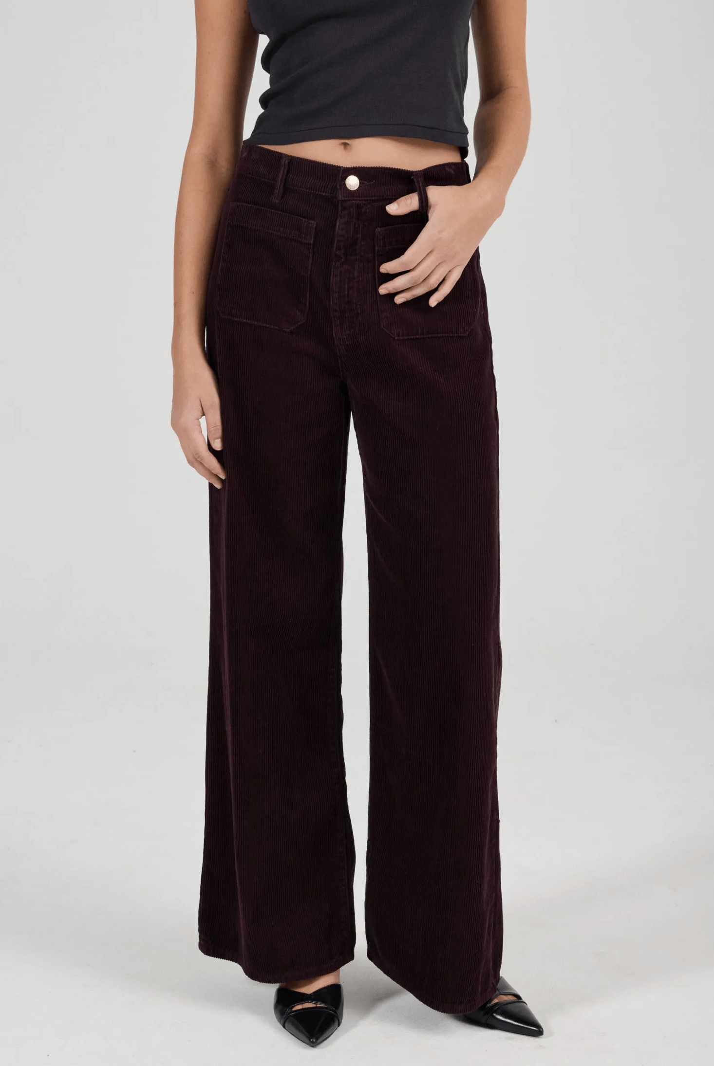 ROLLA'S Relaxed Sailor Jean Long - Dark Cherry Cord