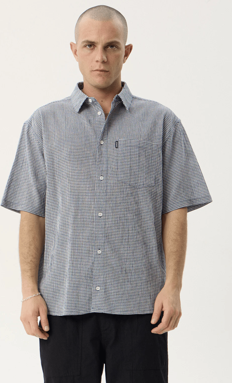 AFENDS Independent short sleeve shirt - Navy check