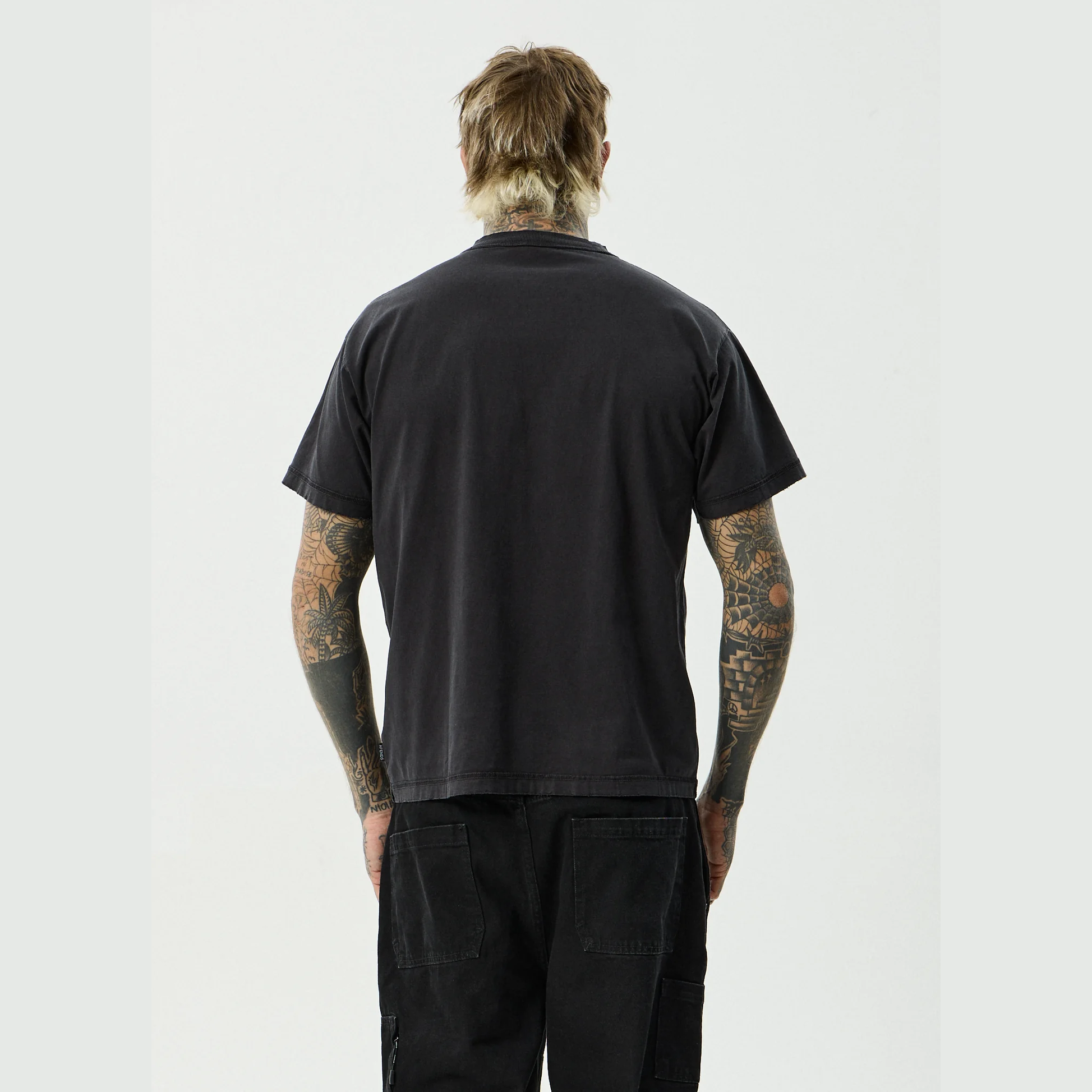 AFENDS Shell Times Boxy Fit Tee - Stone Black