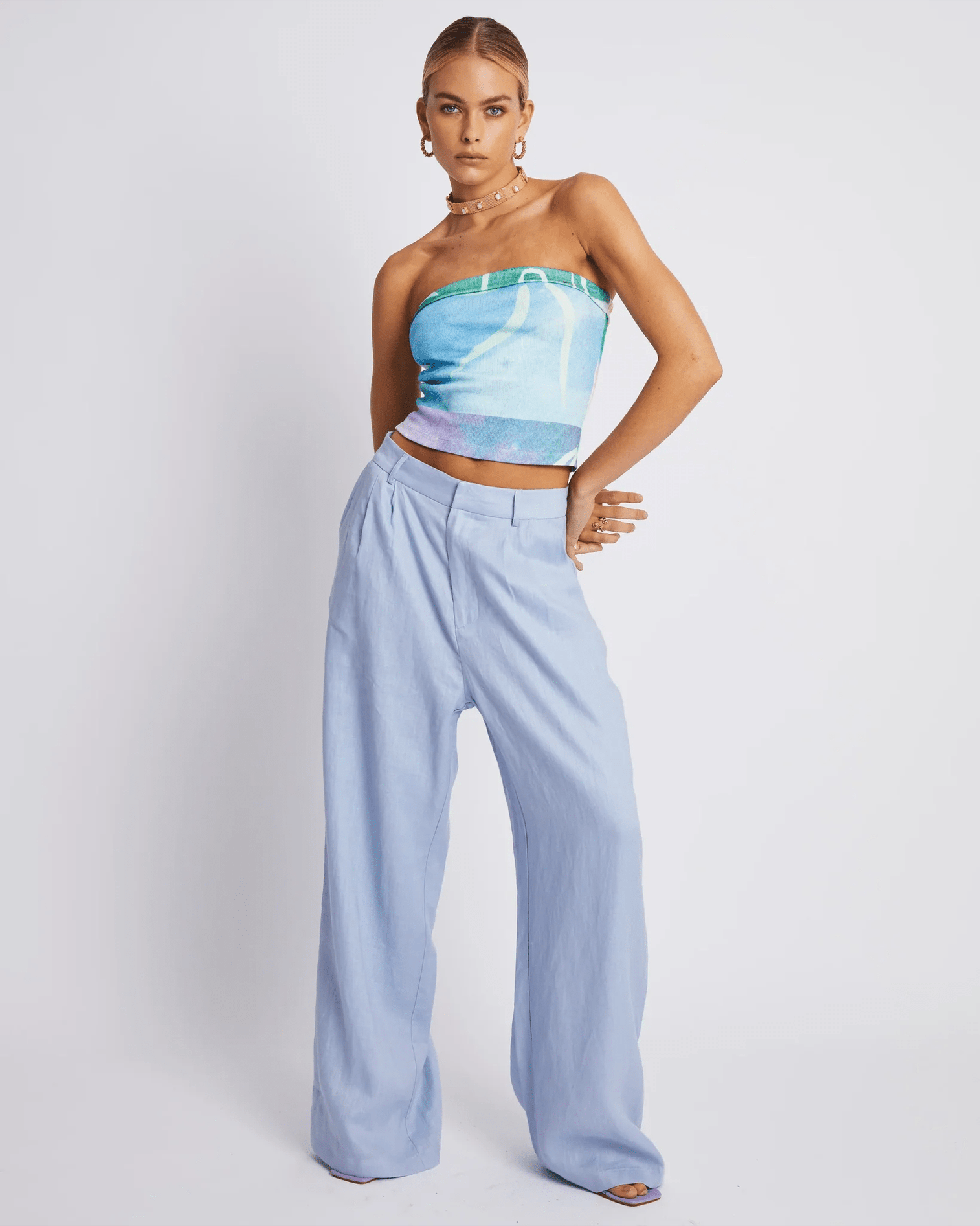 Summi summi - wide leg trouser - alice blue