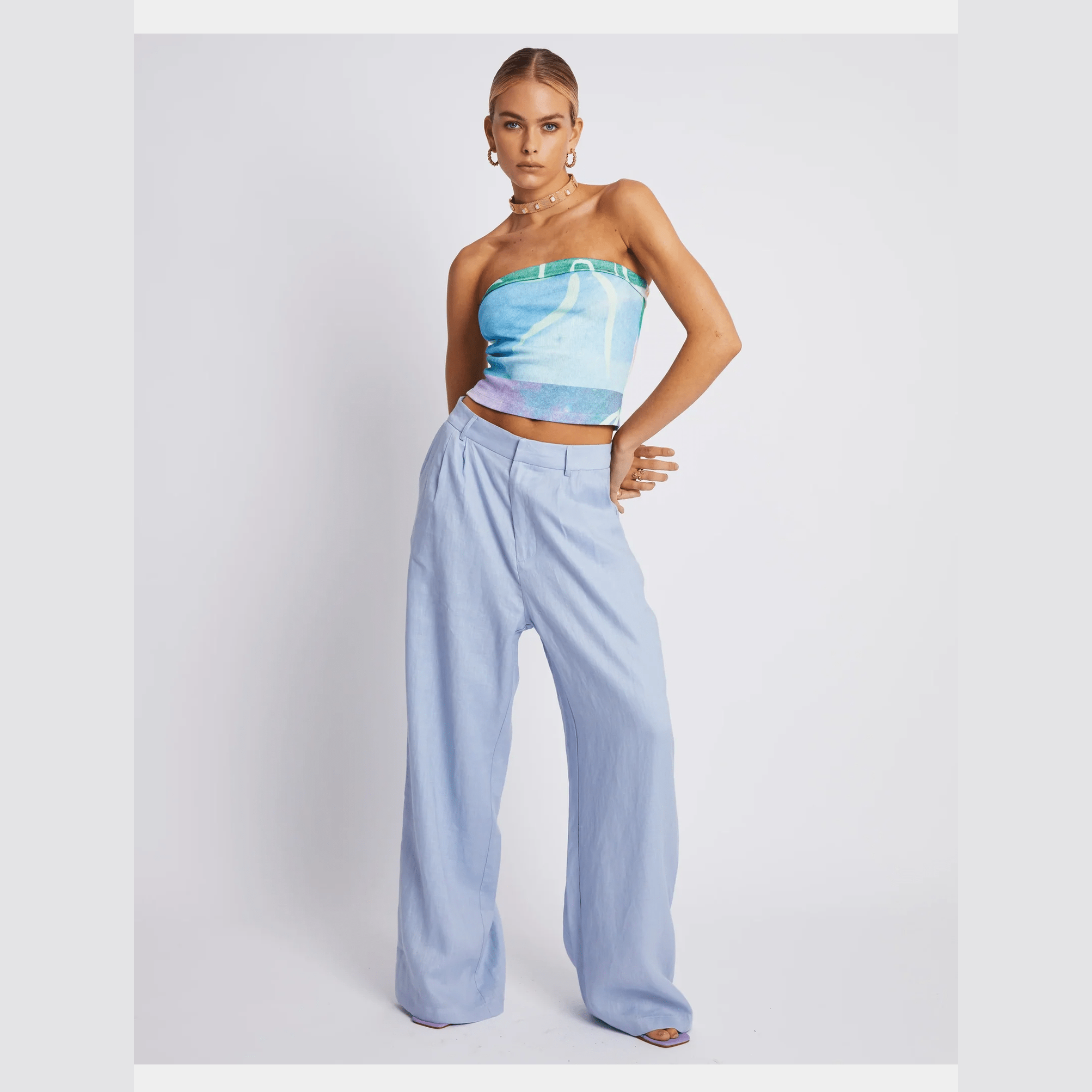 Summi summi - wide leg trouser - alice blue