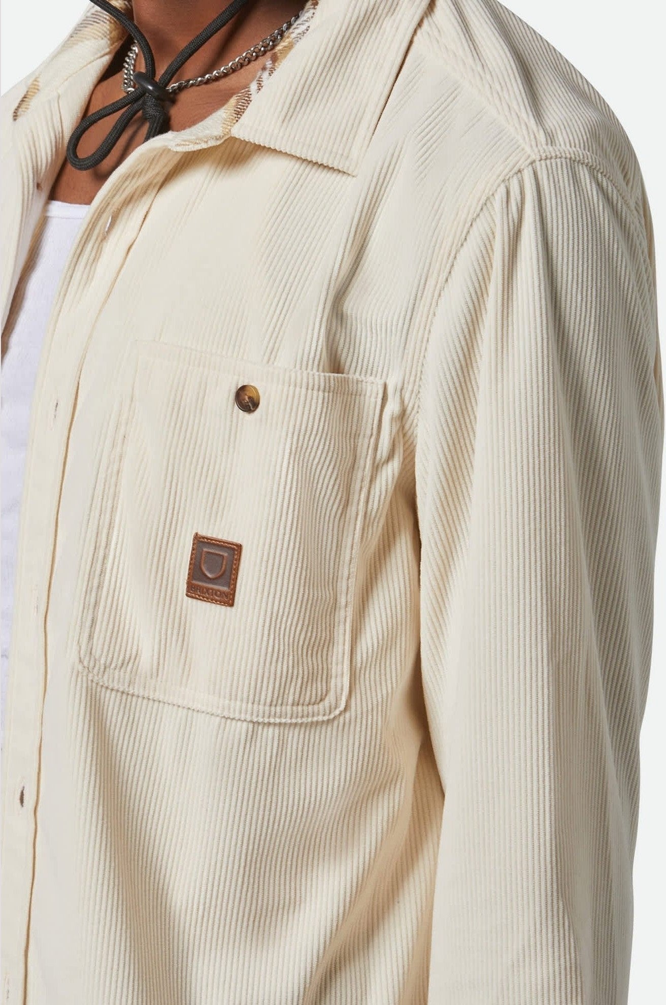 BRIXTON The Field Corduroy L/S Overshirt - Whitecap