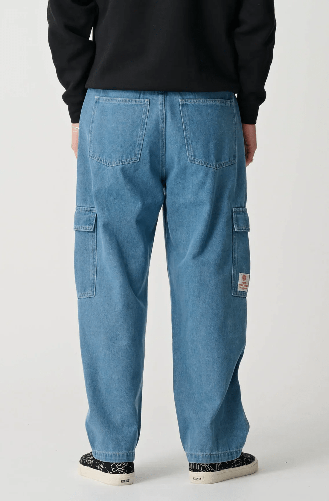 MISFIT Beach metall cargo pant - Mid blue denim