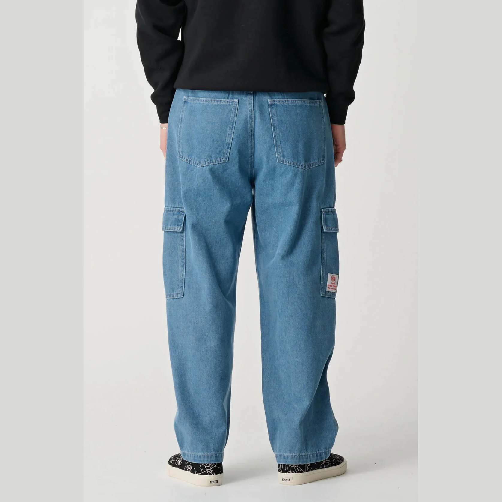 MISFIT Beach metall cargo pant - Mid blue denim