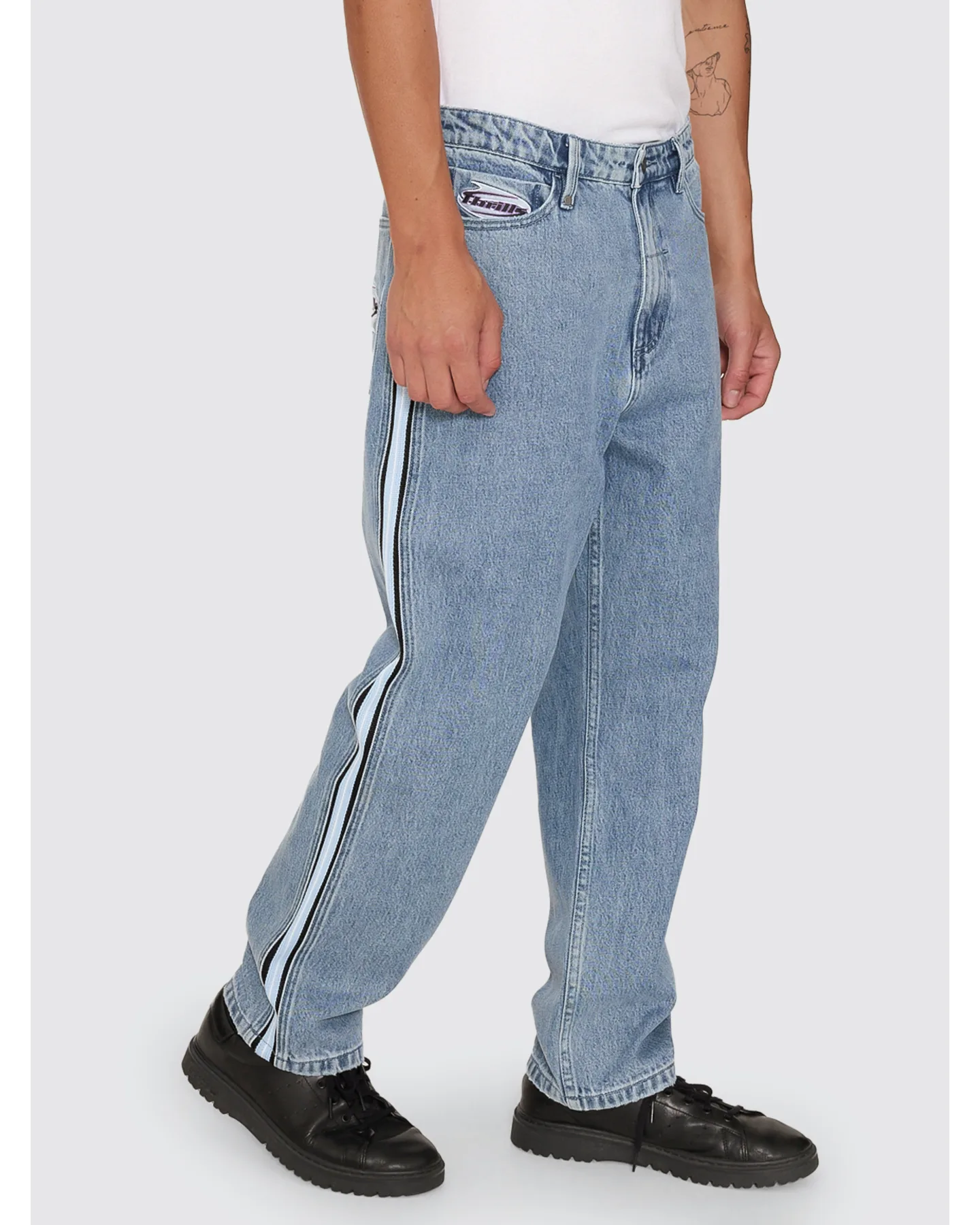 THRILLS Split decisions slacker relaxed denim jean - Vintage stone blue