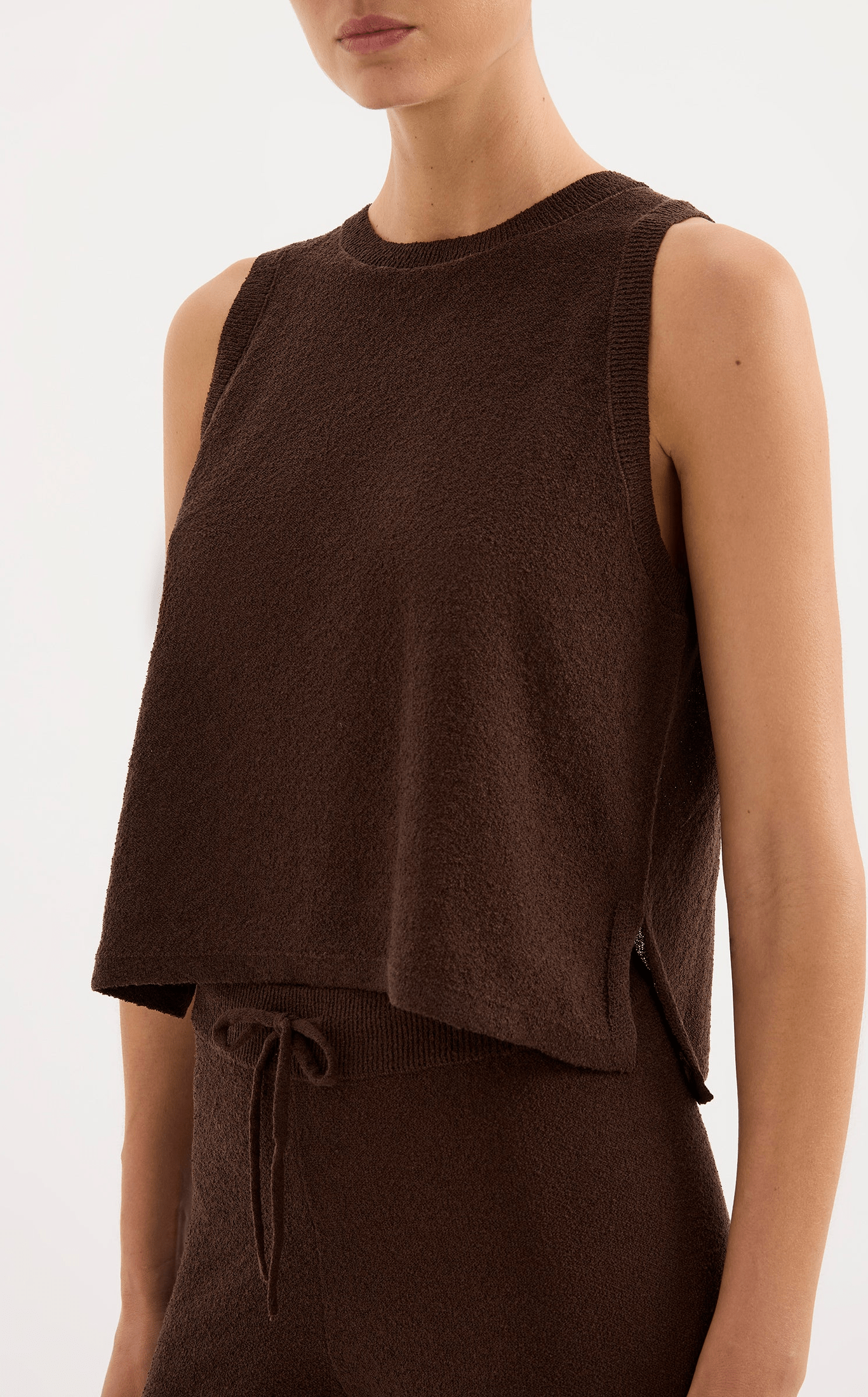 NUDE LUCY Zosia Knit Tank - Chocolate