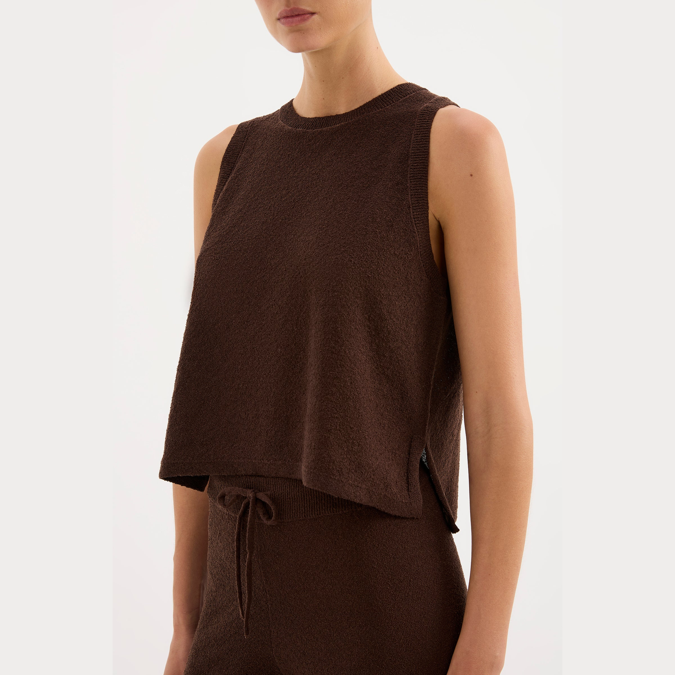 NUDE LUCY Zosia Knit Tank - Chocolate