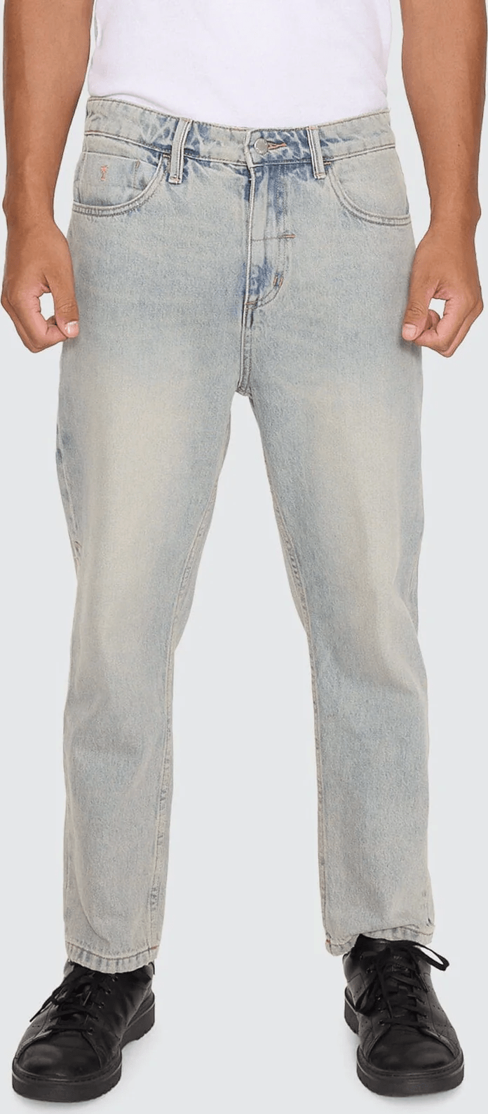 THRILLS Chopped Straight Cropped Denim Jean - Light granite blue