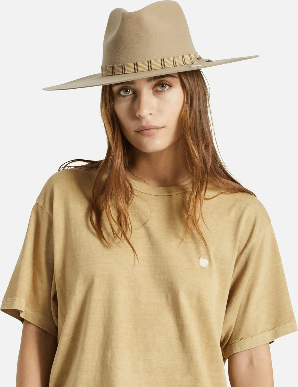 Brixton leigh felt fedora - sand