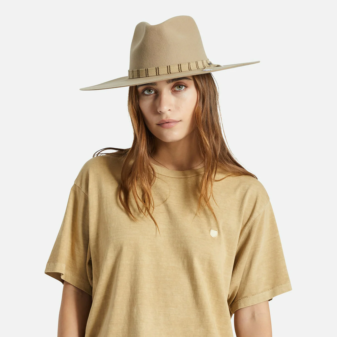 Brixton leigh felt fedora - sand