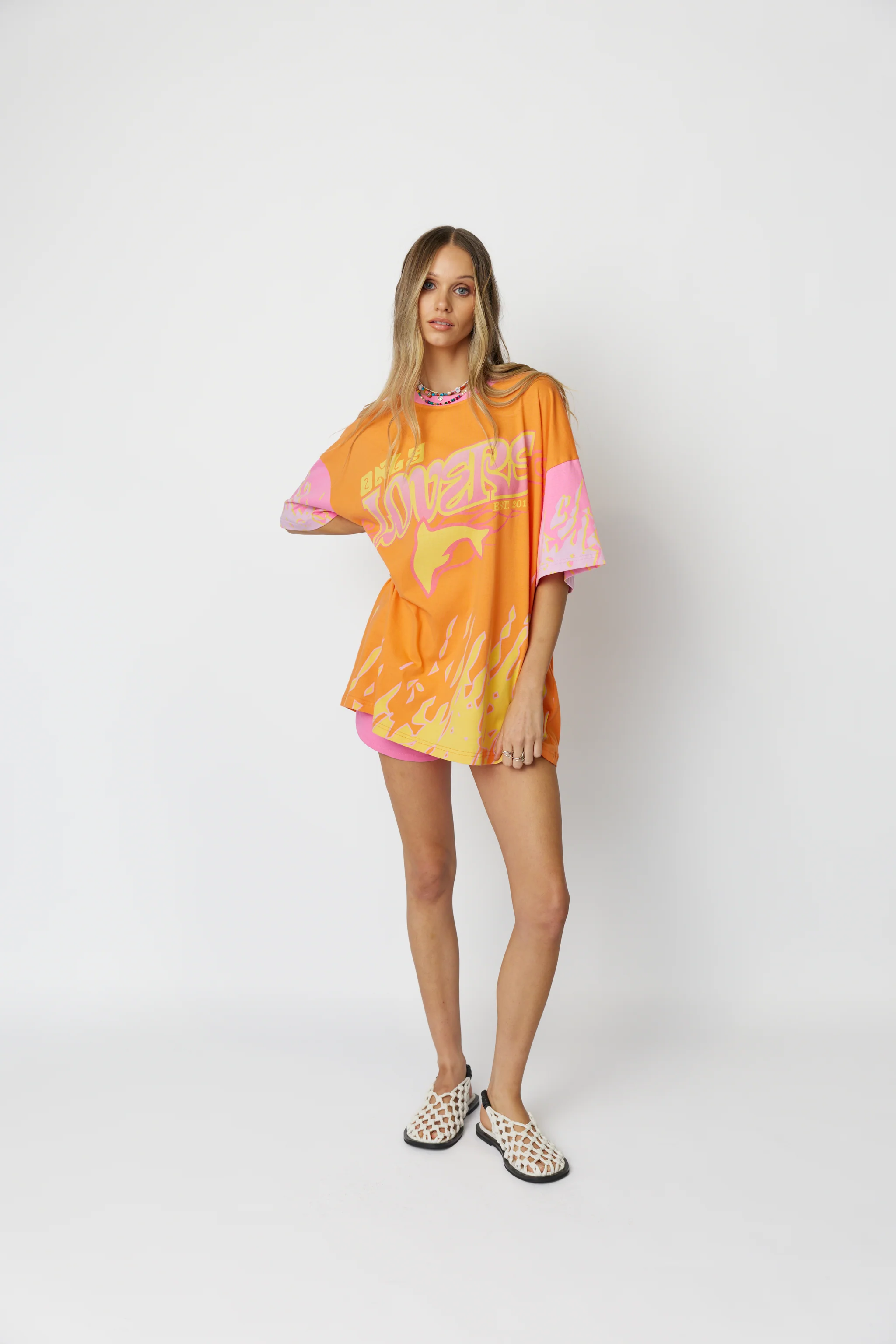 ONLY LOVERS LEFT Wave Racer Tee - Coral