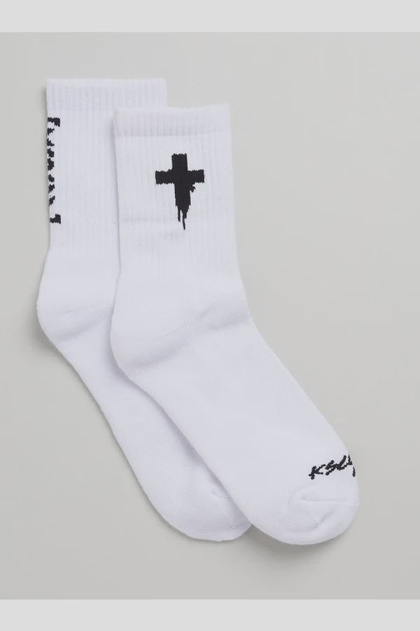 KSCY alive 2 pack mid sock white