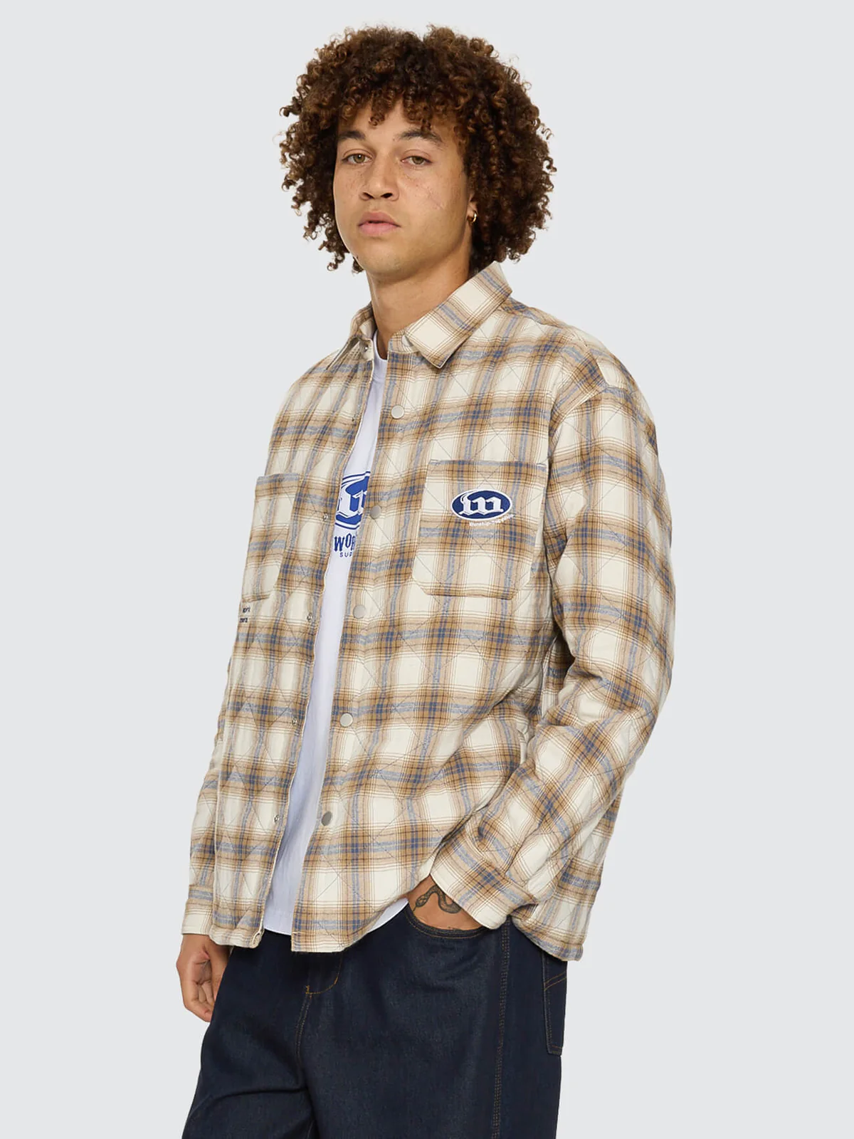 WORSHIP Morality Quilted Shacket - Tan