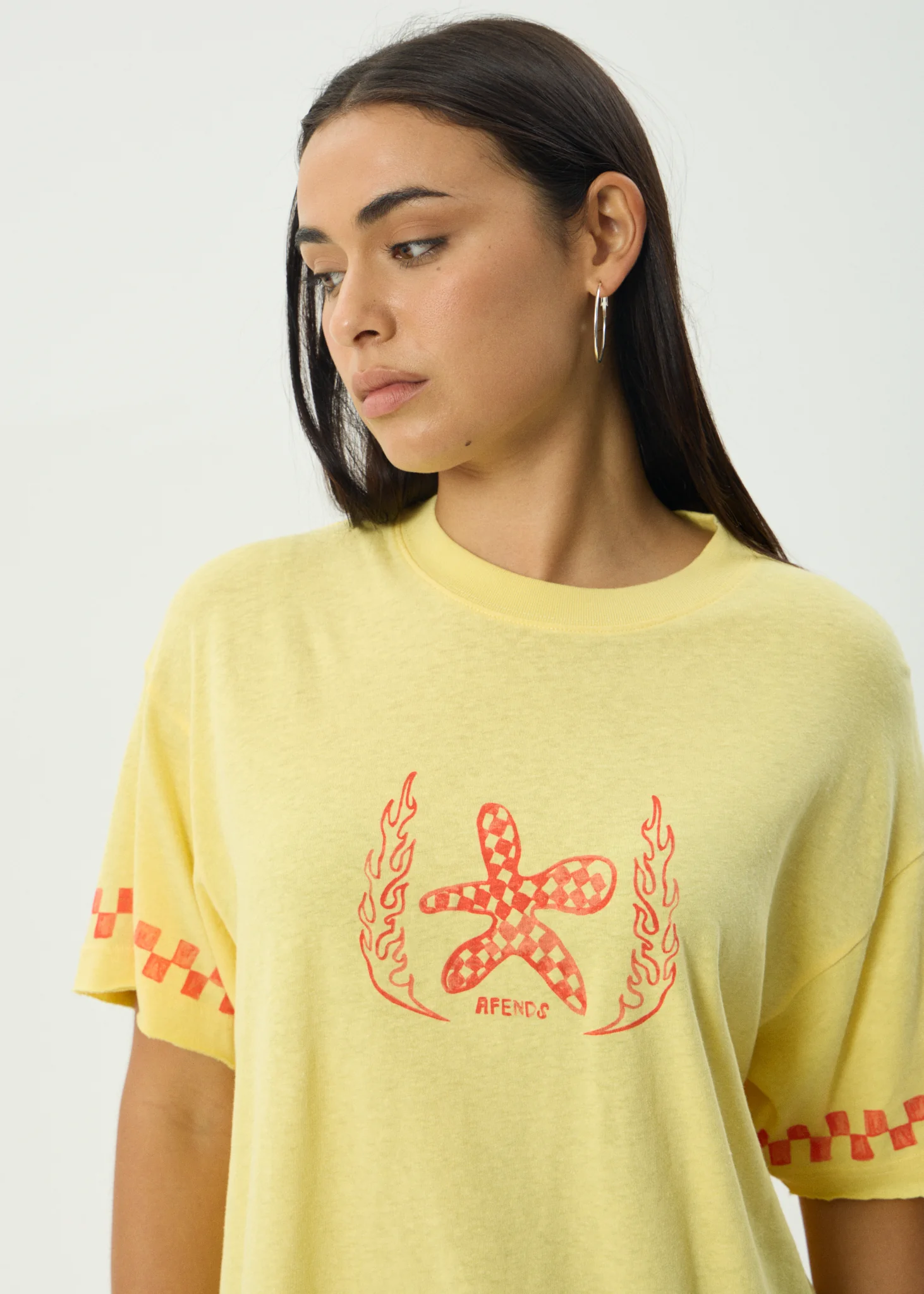 AFENDS Calda- Oversized Tee Oversized Tee - Lemon