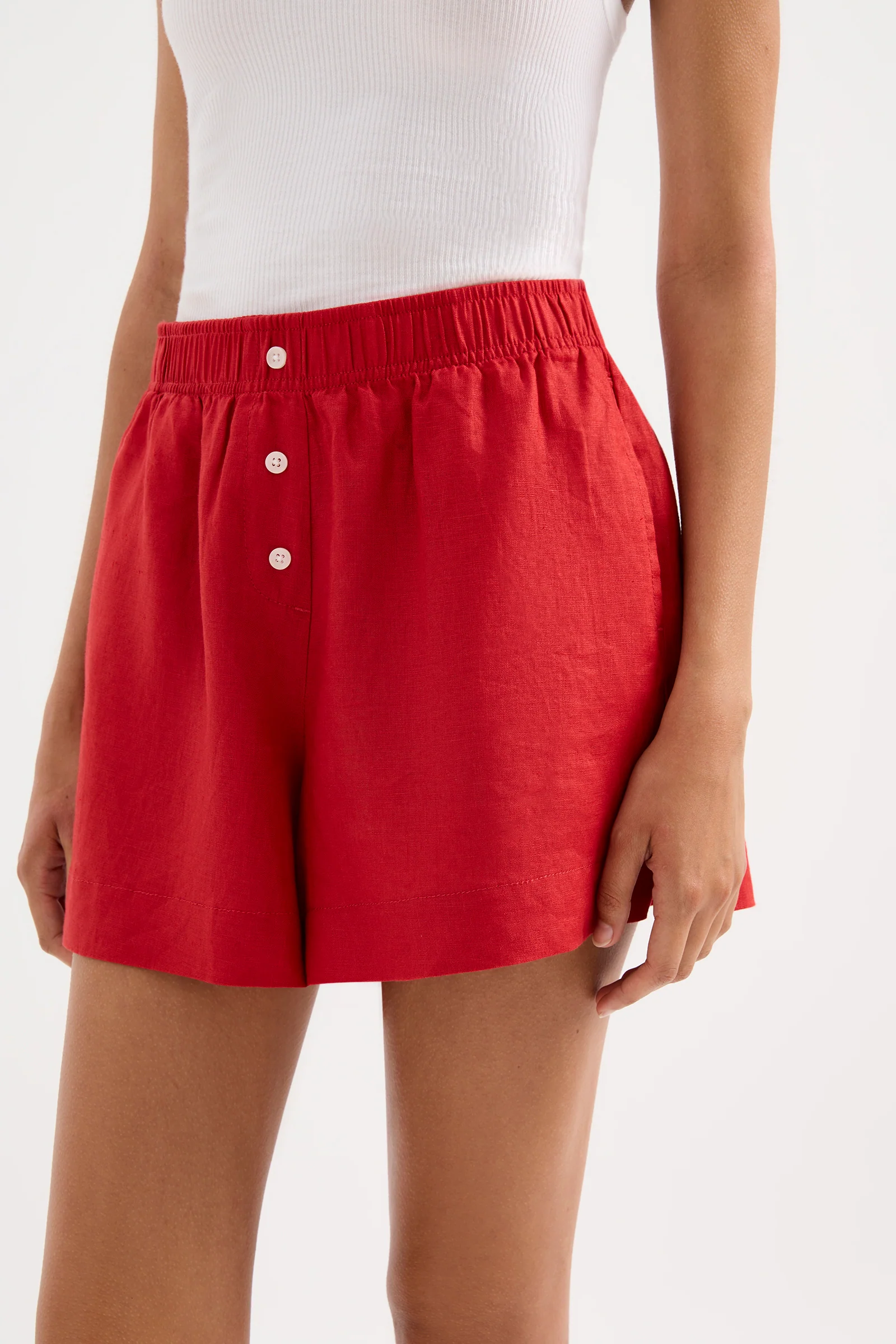 NUDE LUCY Lounge Linen Short - Vermillion
