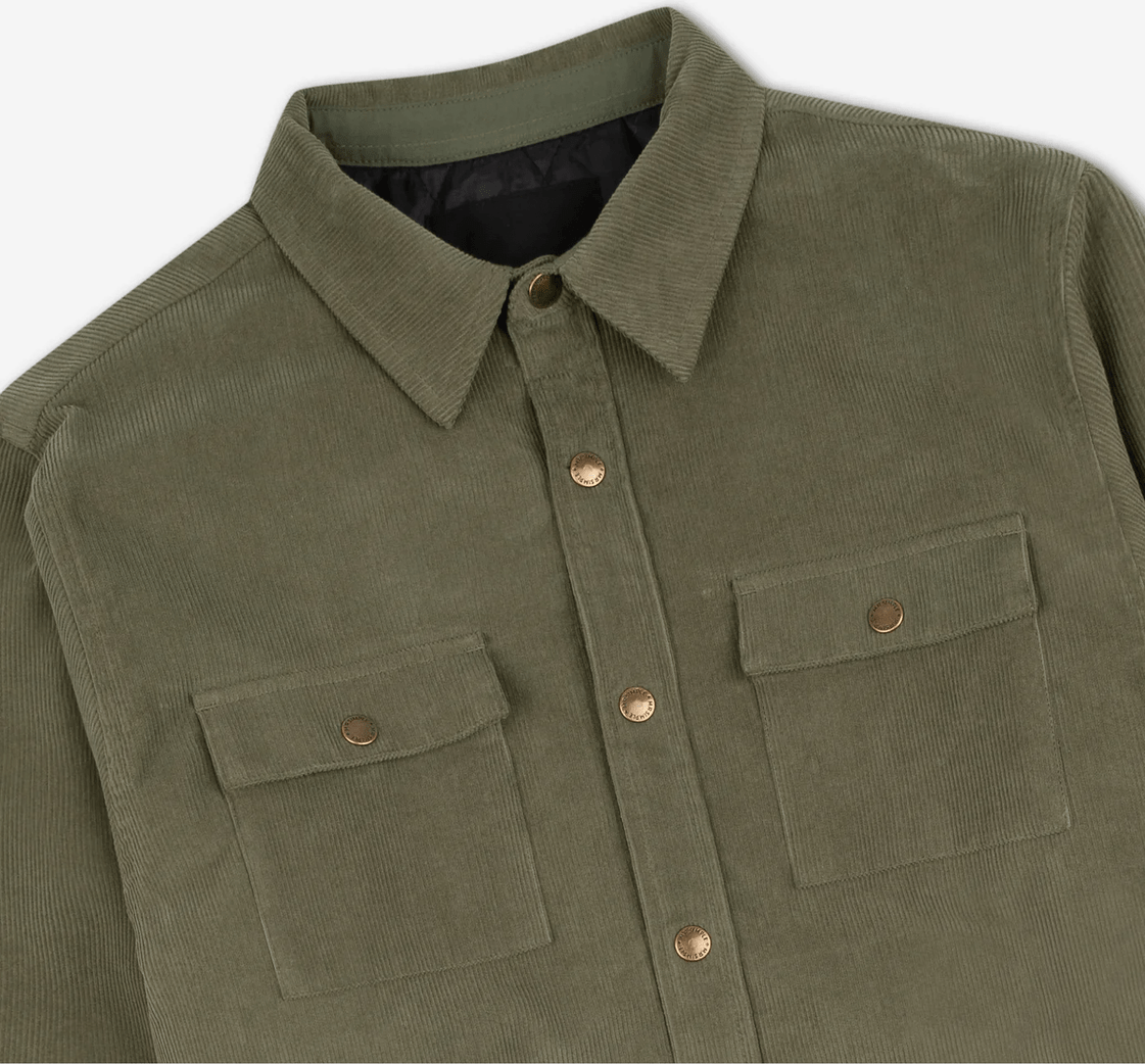 MR SIMPLE Quilted cord jacket - Army