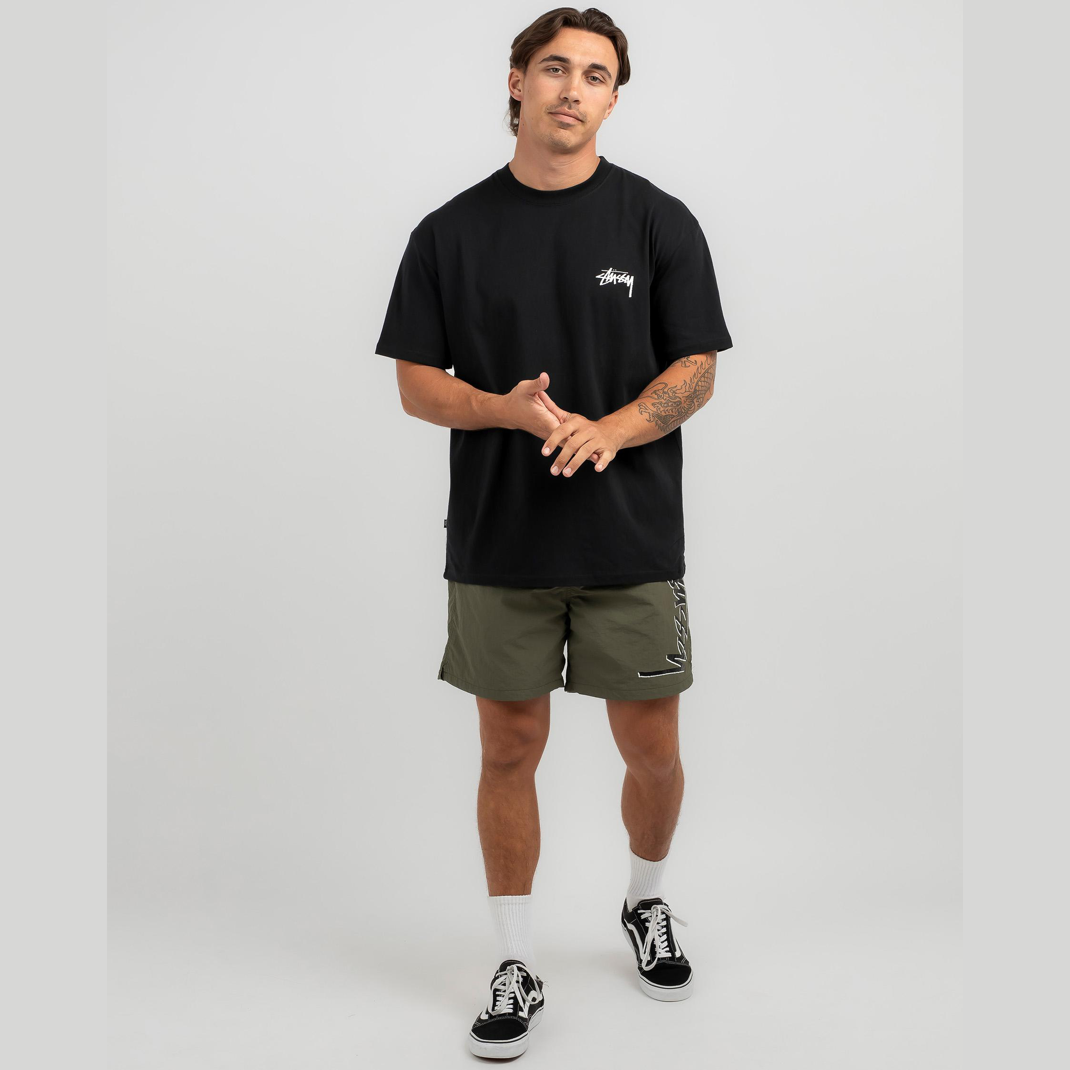 STUSSY bigger stock ss tee black