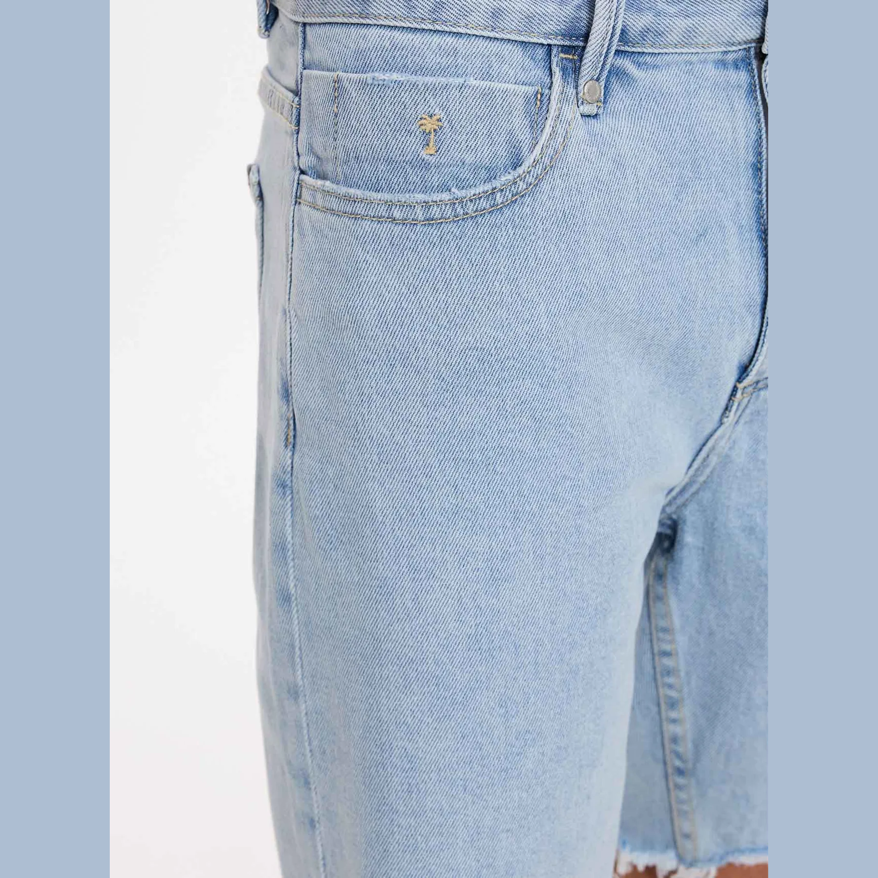 THRILLS Bones Raw Slim Denim Short - Serenity blue