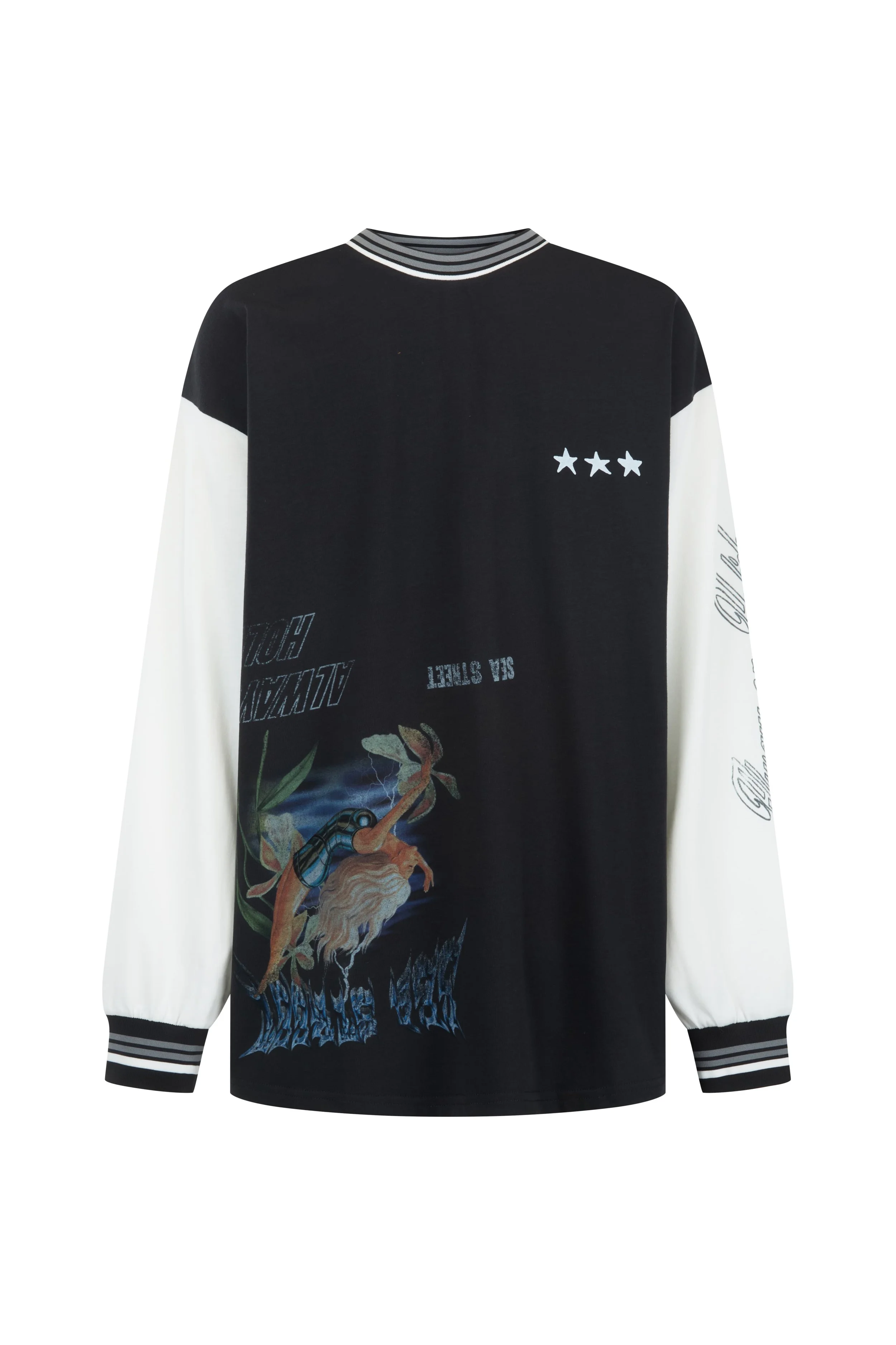 SEA STREET Metallic driver long sleeve tee - Washed black