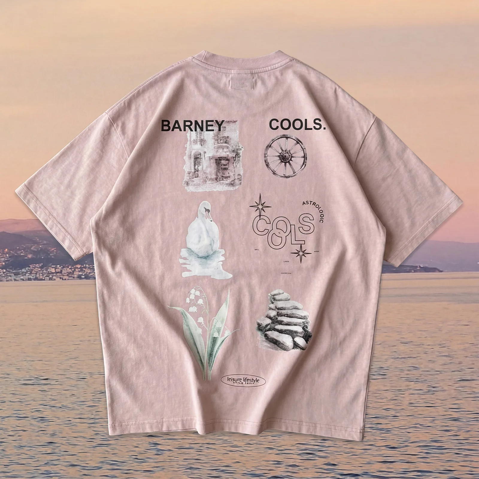 BARNEY COOLS Terrace T-shirt Faded Pink