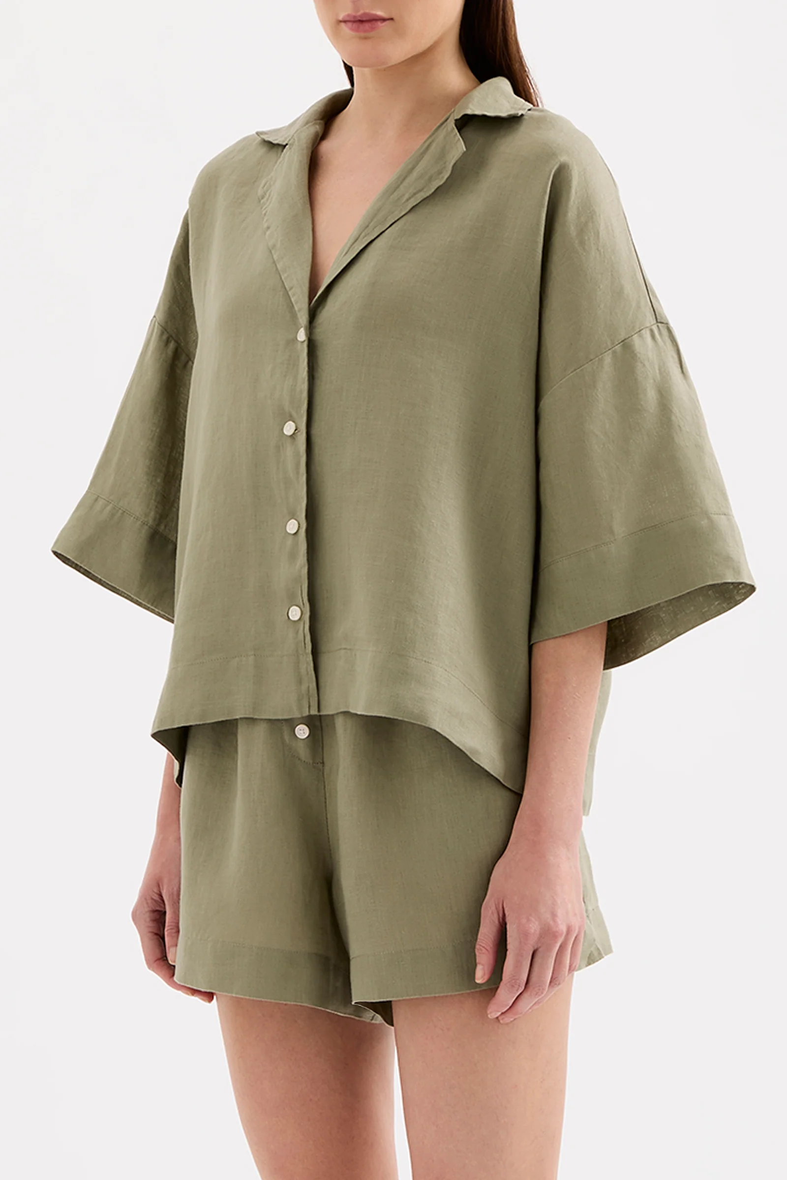 NUDE LUCY Lounge Linen Shirt - Kalamata