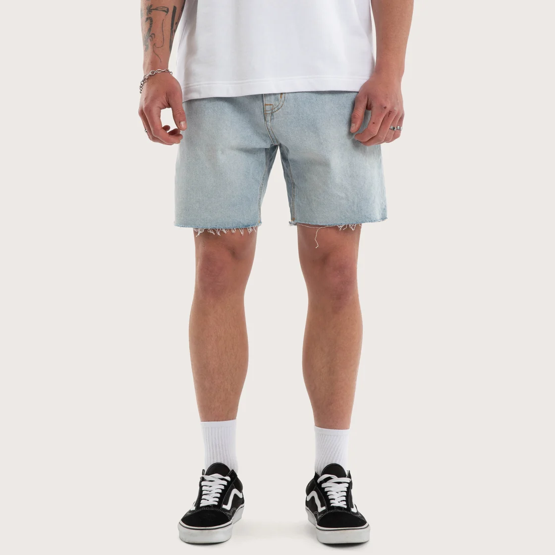 KSCY KS5 Slim Denim Shorts - Sunbleached Blue