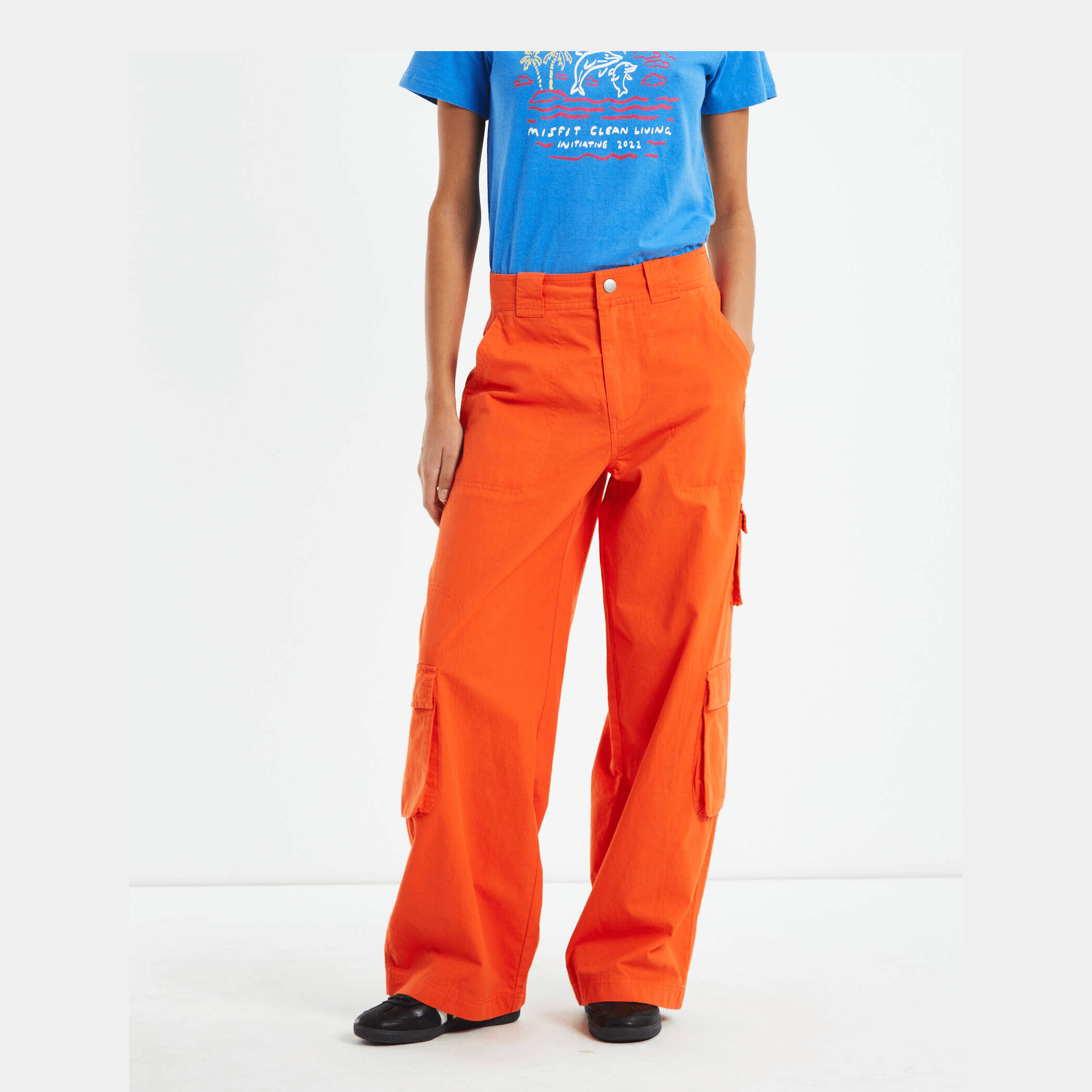 Misfit water pipe cargo pant- sherbert