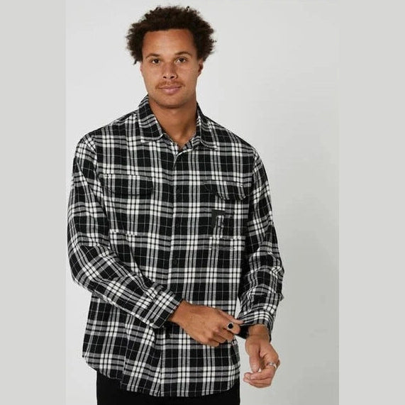 Former flannel ruptured ls shirt - black