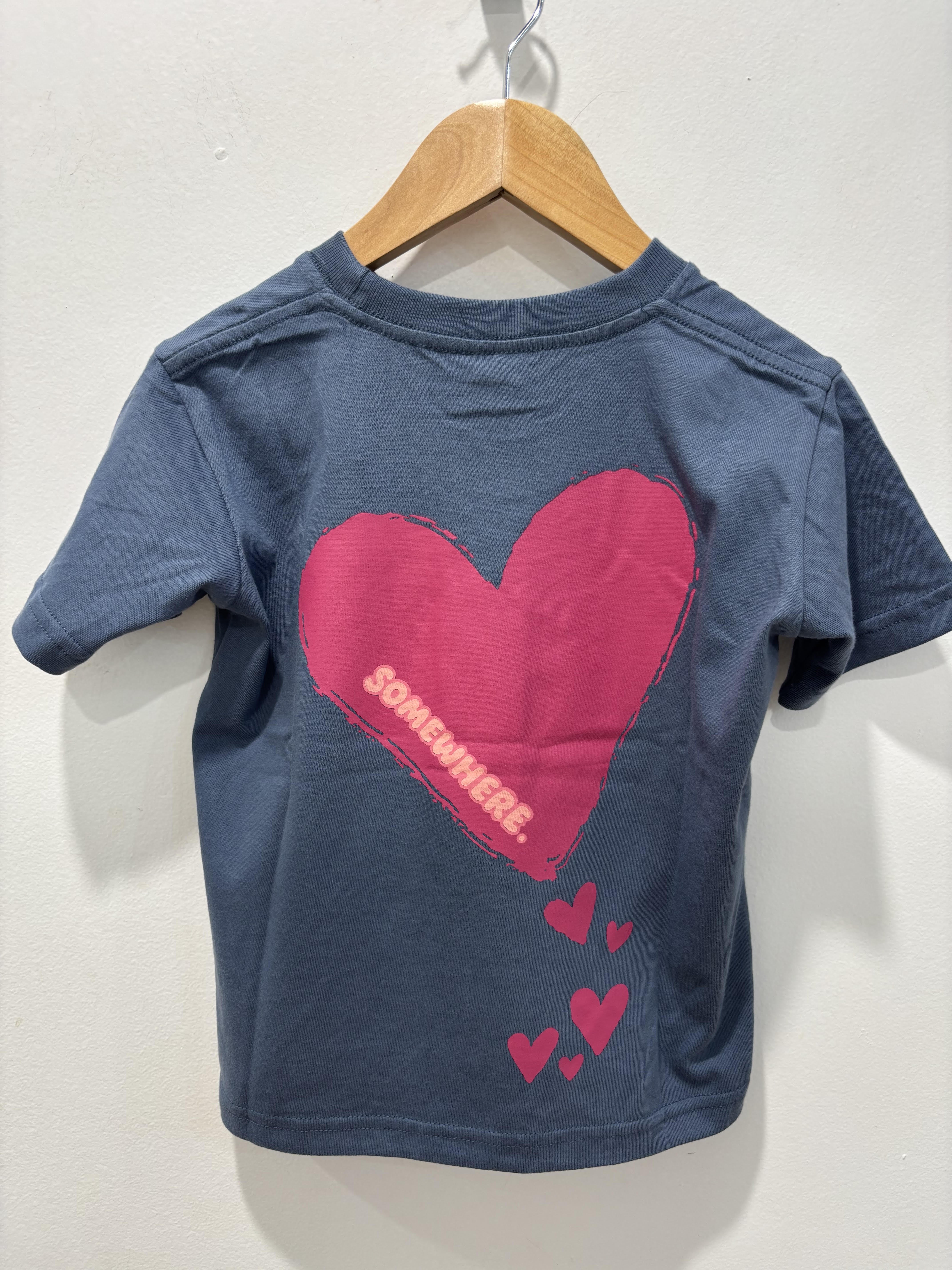 Somewhere Mini - Heart Tee - Dark Sky